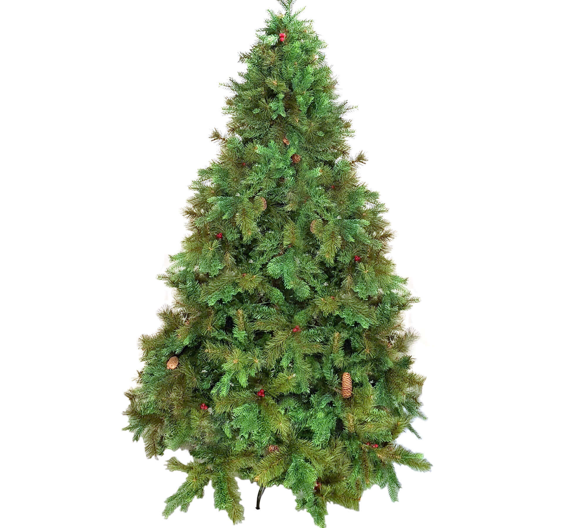 ALBERO NATALE C/BACCHE E PIGNE CM.180 PVC 906 PUNT