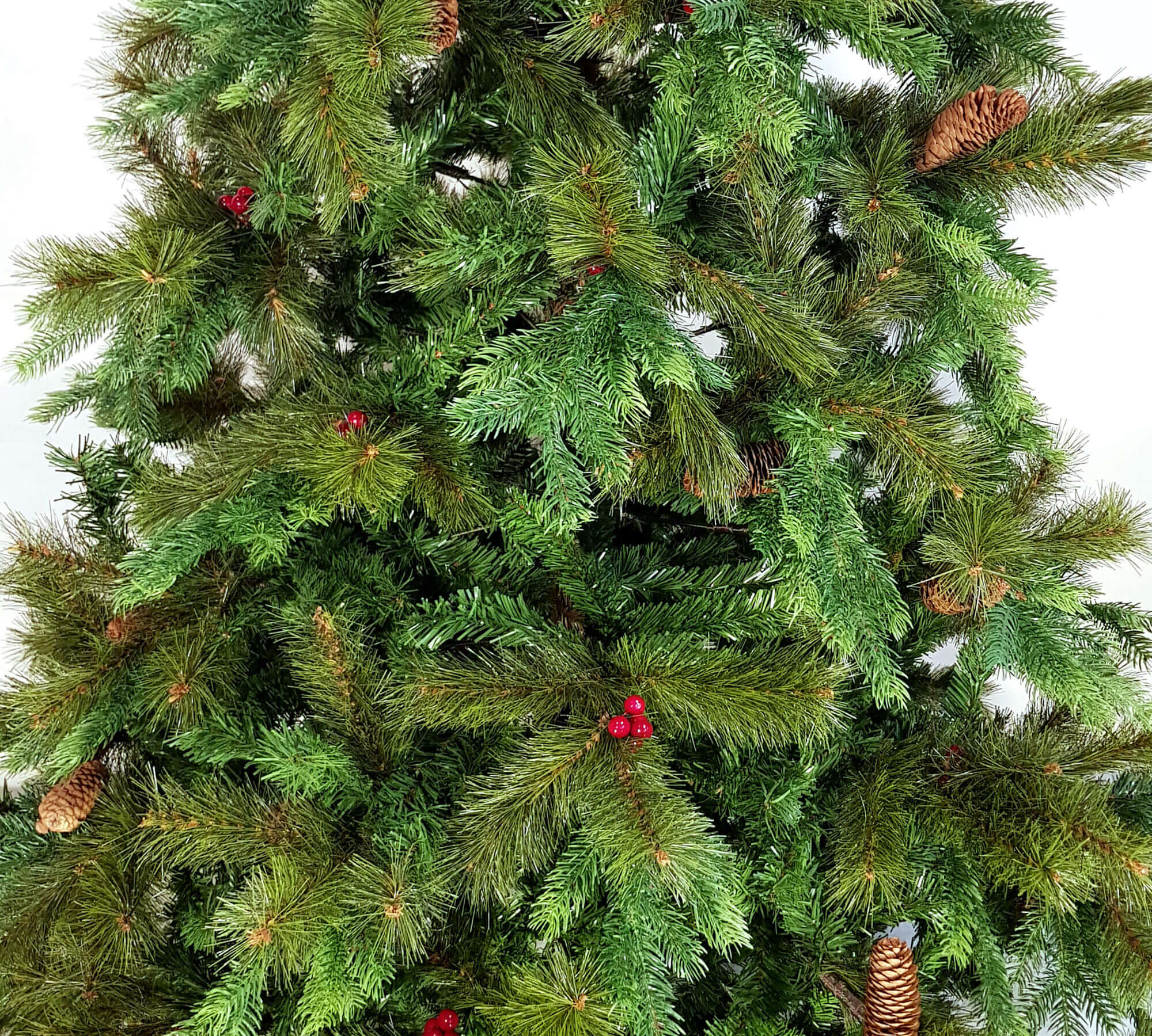 ALBERO NATALE C/BACCHE E PIGNE CM.210 PVC 1285 PUN
