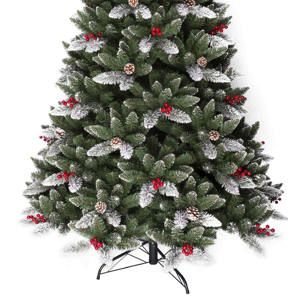 ALBERO NATALE C/BACCHE E PIGNE CM.210 PVC 1285 PUN