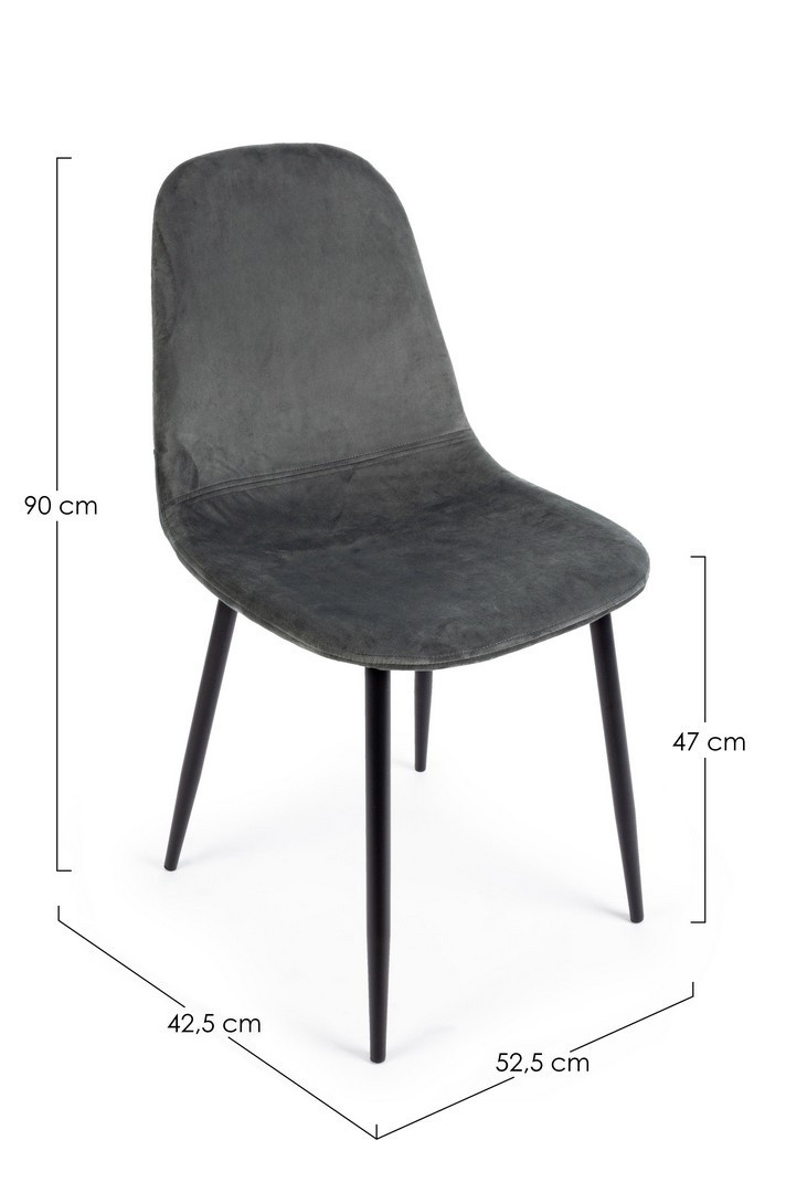 SEDIA IRELIA VELLUTO GRIGIO