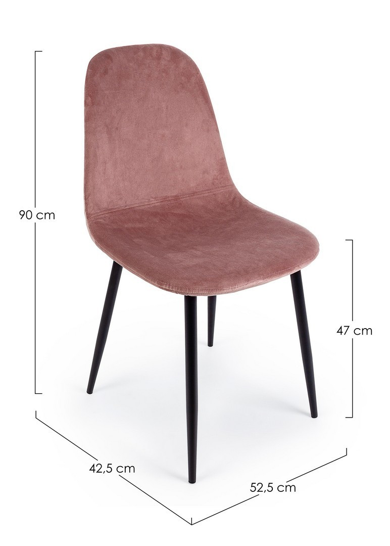 SEDIA IRELIA VELLUTO ROSA