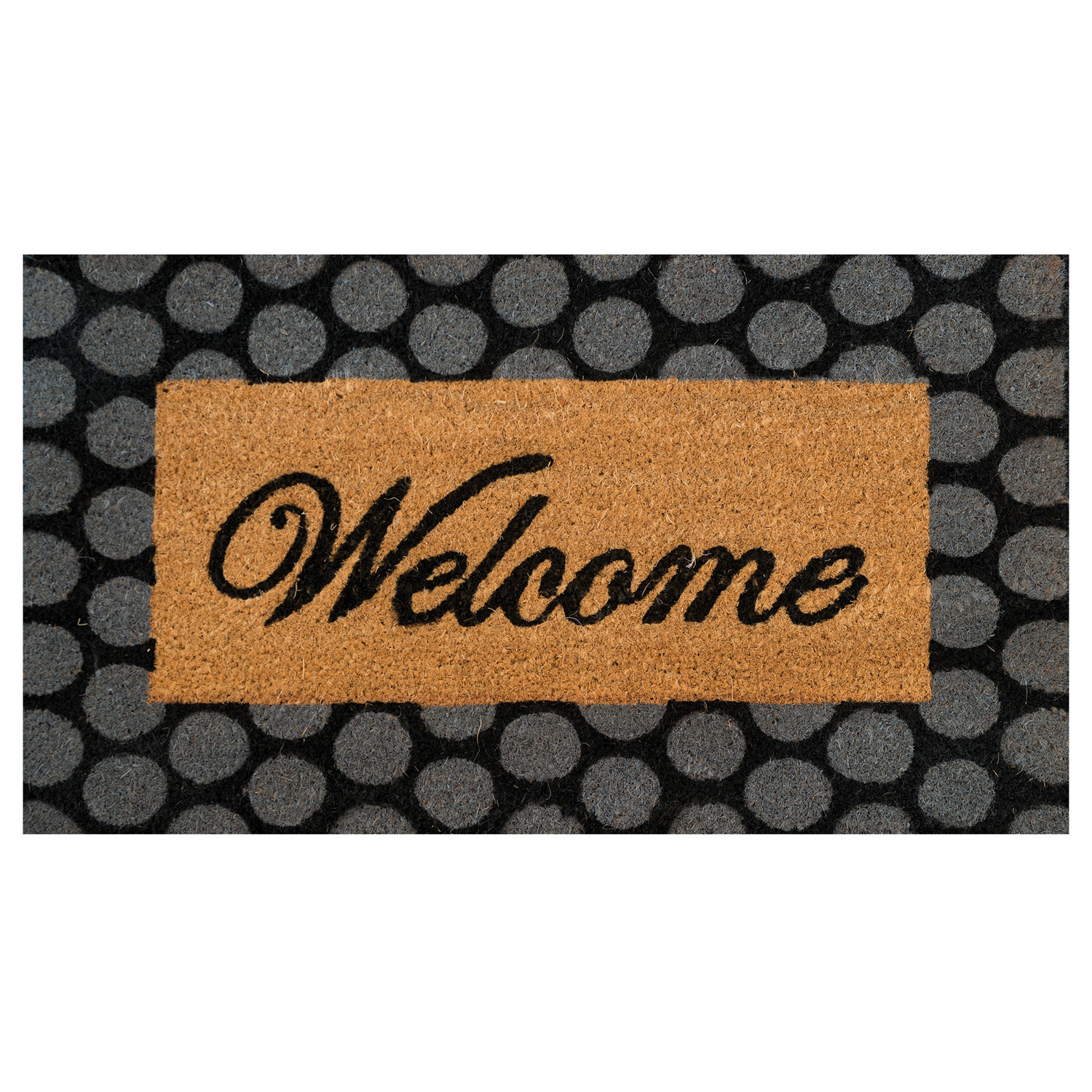 ZERBINO WELCOME CM.40X70 COCCO CON FONDO PVC ASS.