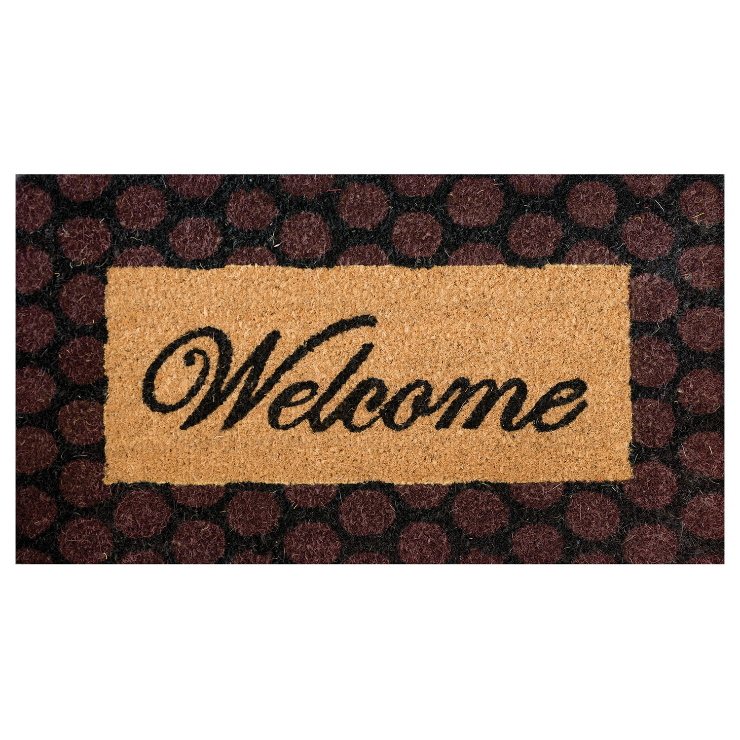 ZERBINO WELCOME CM.40X70 COCCO CON FONDO PVC ASS.