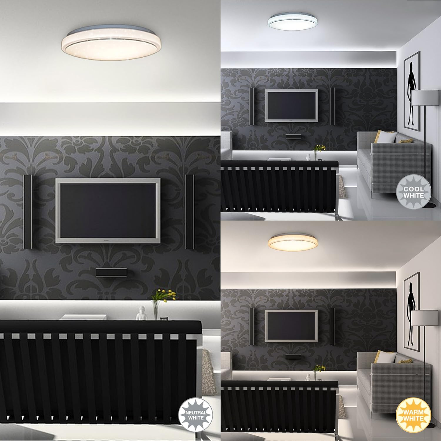 STAR PLAFONIERA 1LED 24W BIANCA CON TELECOMANDO