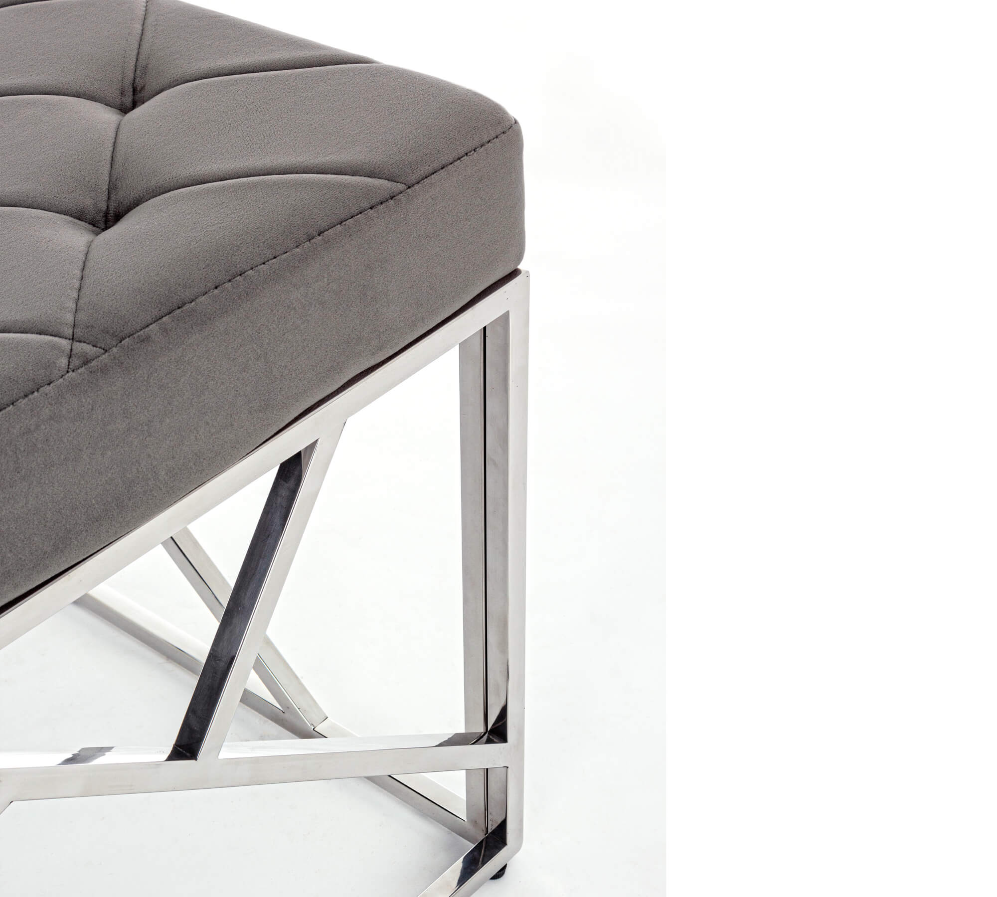 *PANCA RAYAN VELLUTO CM.97X44 GRIGIO