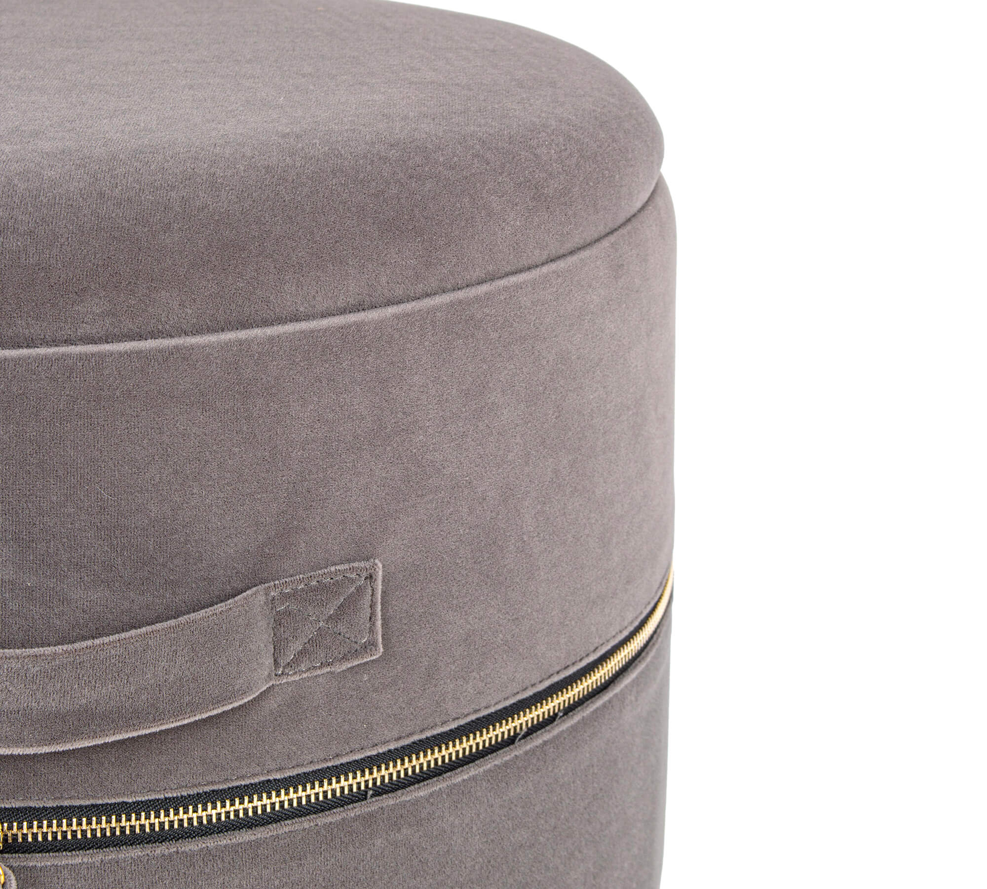 *SGABELLO CONTENITORE PAVLINA VELLUTO D.34 GRIGIO