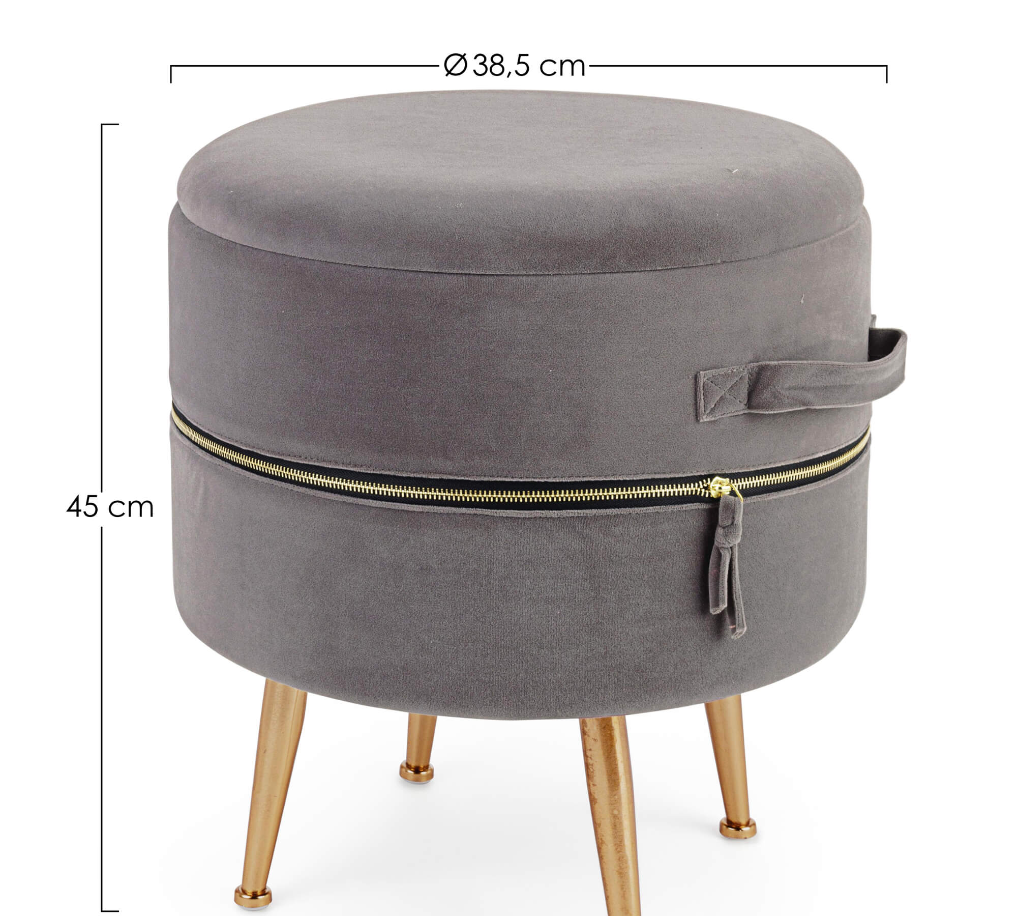 *SGABELLO CONTENITORE PAVLINA VELLUTO D.38 ROSA