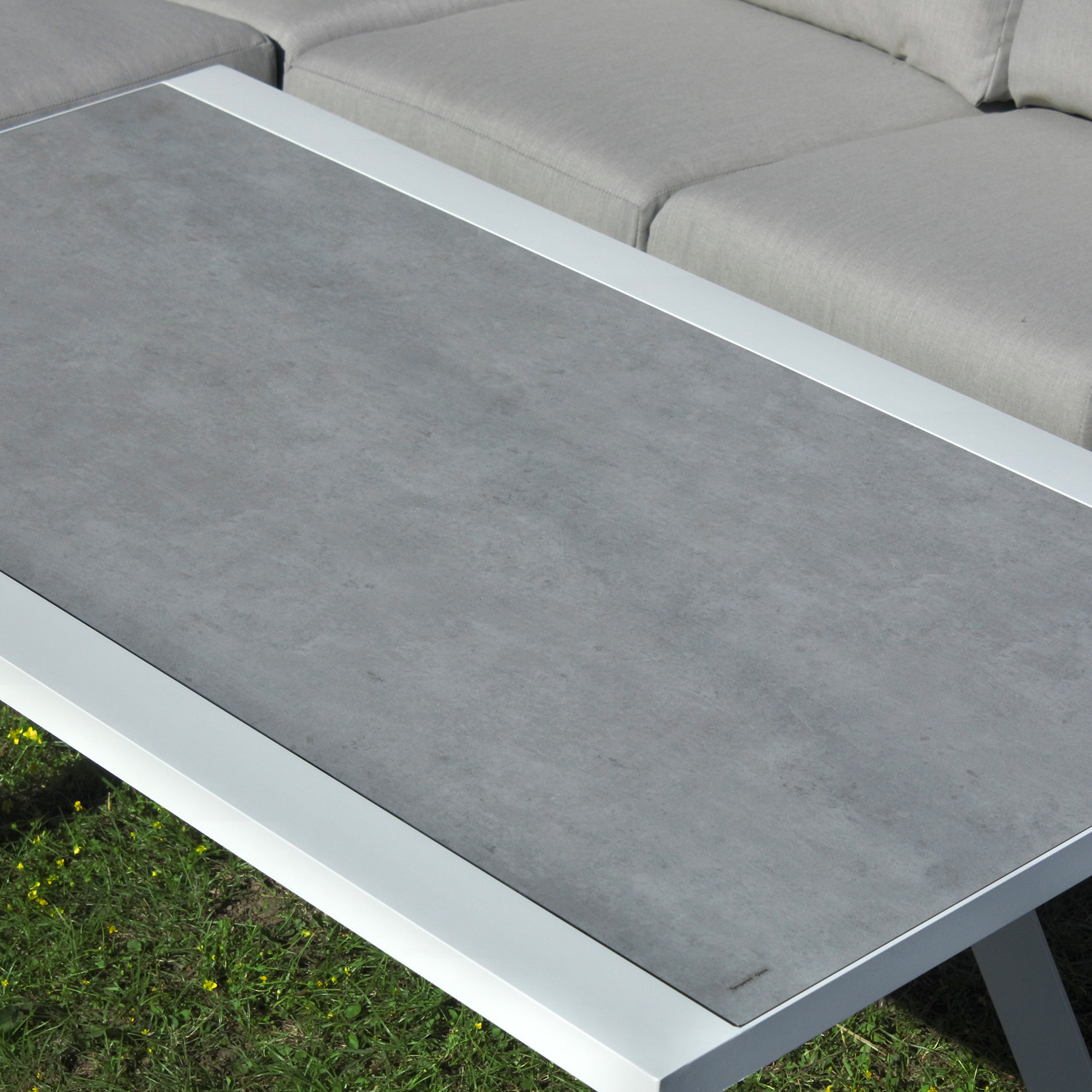 SALOTTO ANGOLO ALLUMINIO BIANCO CM.250X195