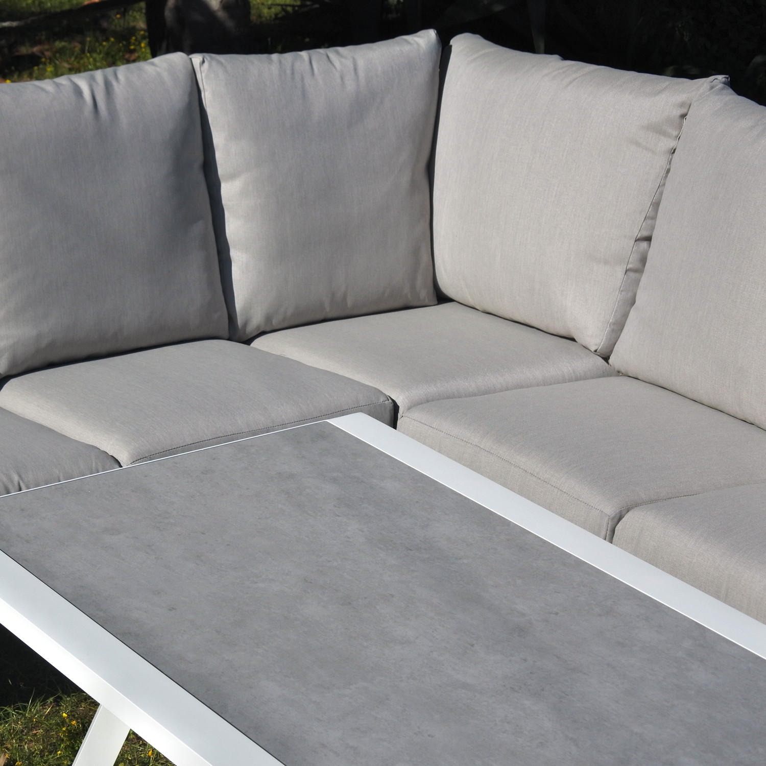 SALOTTO ANGOLO ALLUMINIO BIANCO CM.250X195