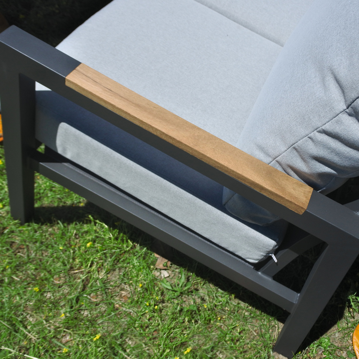 SALOTTO ANGOLO ALLUMINIO GRIGIO CM.250X195