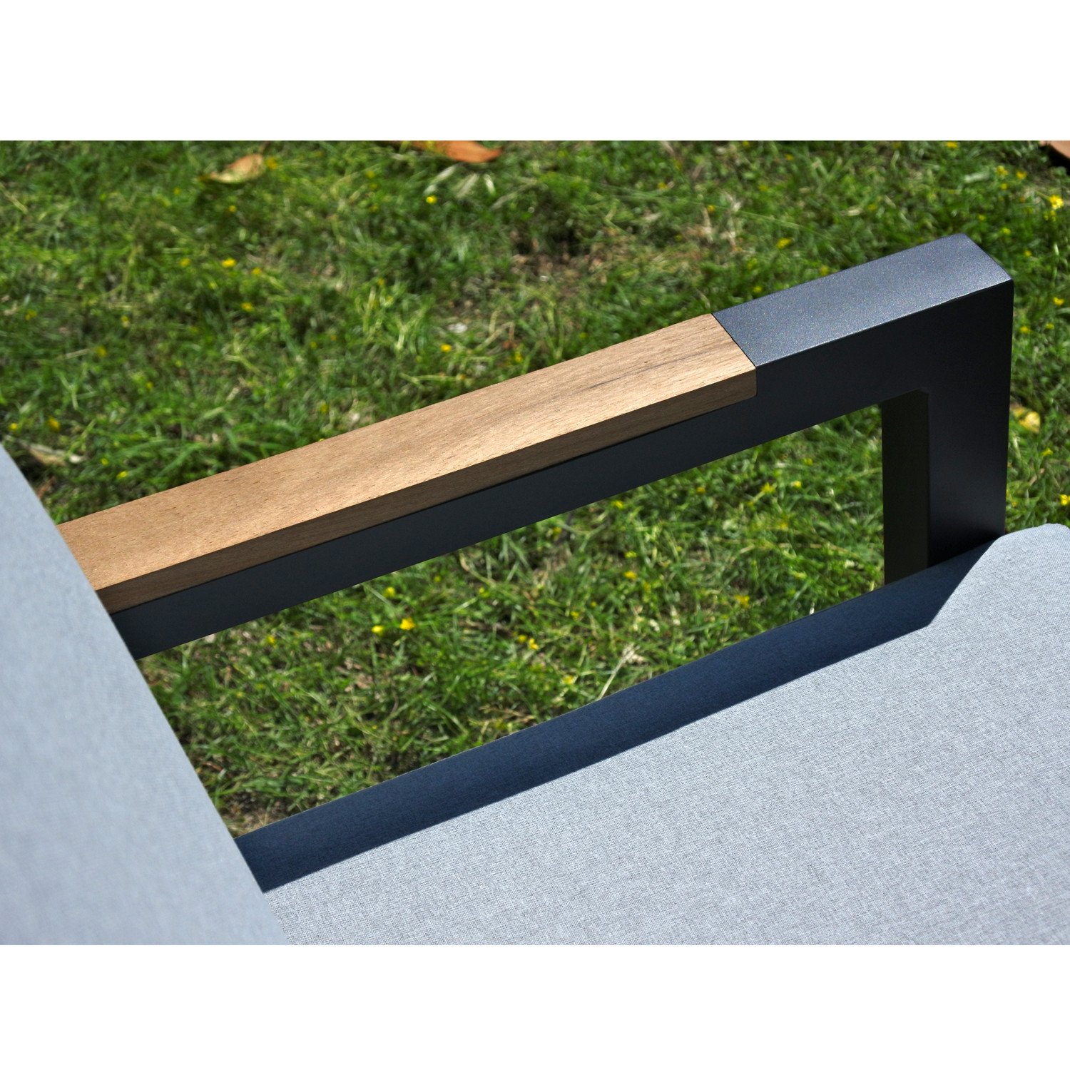 SALOTTO ANGOLO ALLUMINIO GRIGIO CM.250X195