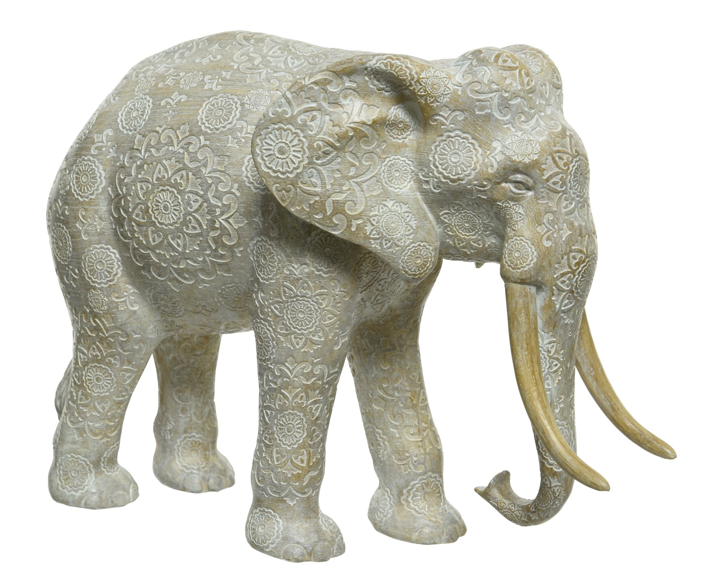 STATUA ELEFANTE CM.12X25X18 B.CO