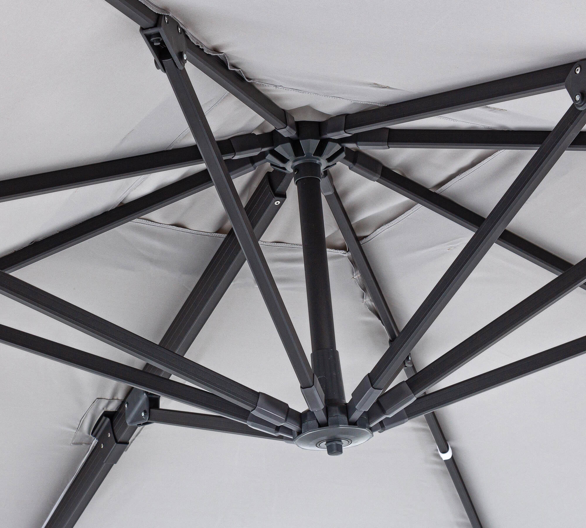 OMBRELLONE BRACCIO INES 3X3 ANTRAC.GRIGIO C/COP.