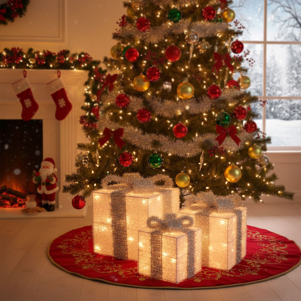 *SET 3 SCATOLA CON LED L.CALDA