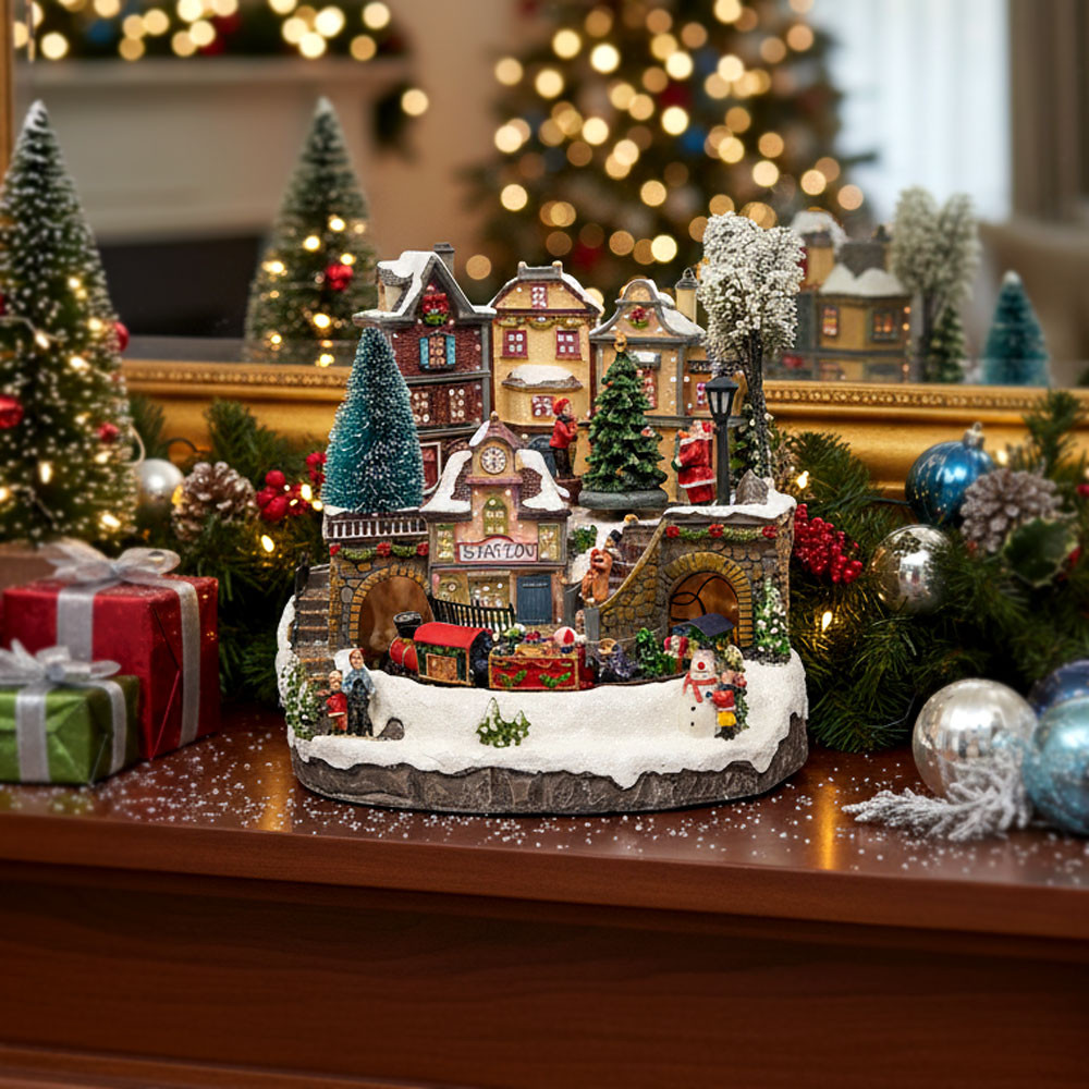 GIOSTRA VILLAGGIO NAT.CON TRENO CM.26 4LUCI