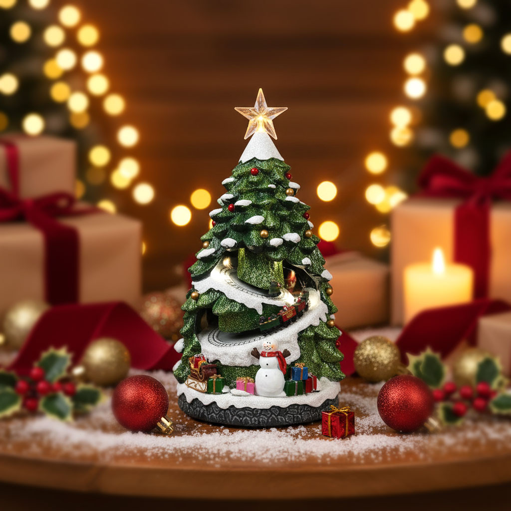 ALBERO A LED CON TRENO CM.38 LUCE CALDA