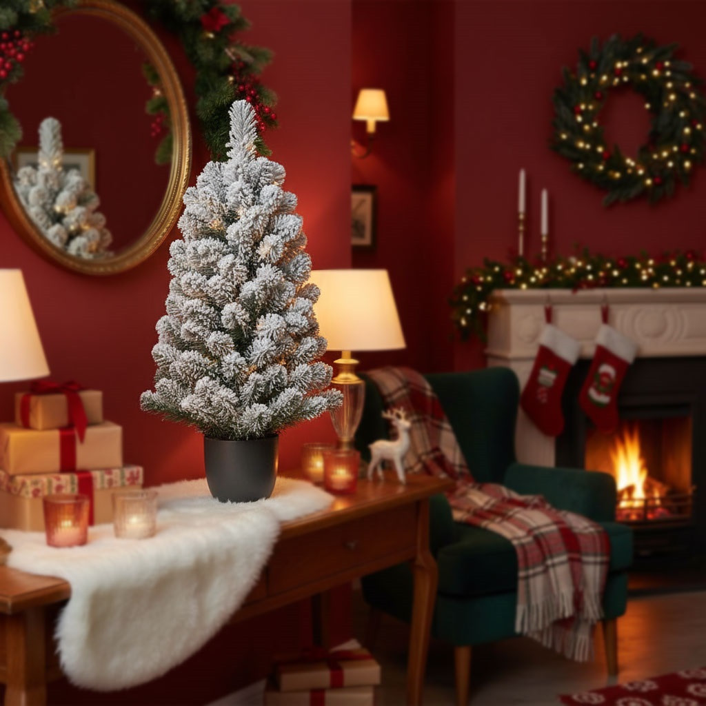 ALBERO INNEVATO CM.90 50LUCE CALDA