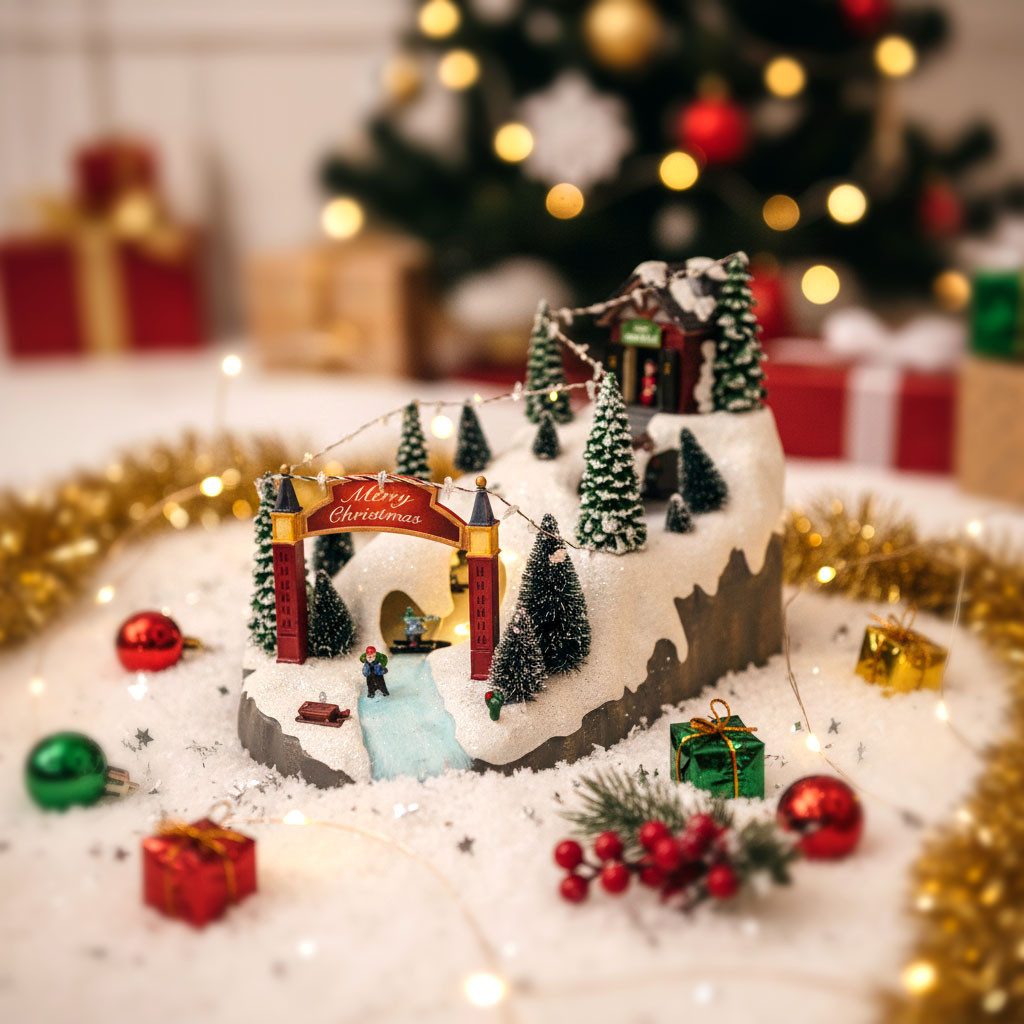 GIOSTRINA PISTA DA SCI CON LUCI/SUONO A BATTERIA