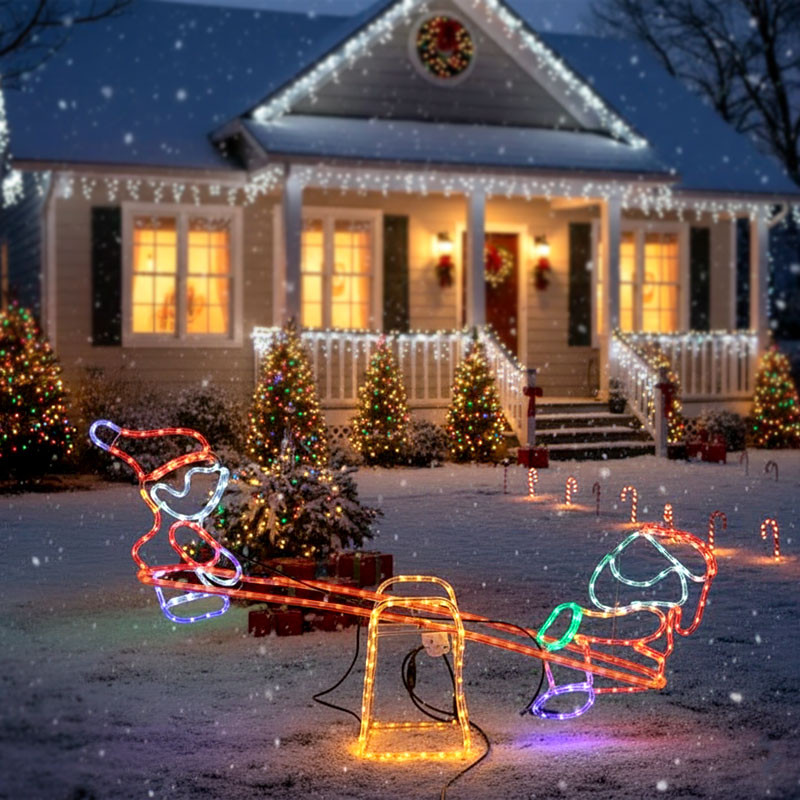 *ALTALENA DONDOLO CON BABBO NATALE 13MT MULTICOLOR