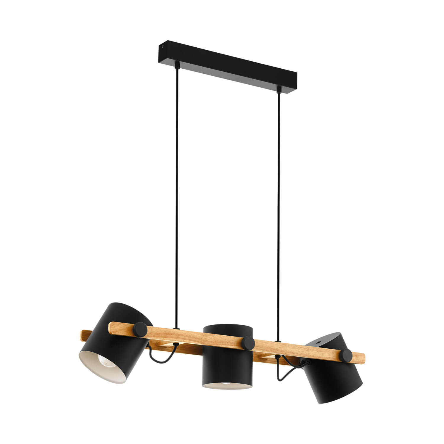 *HORNWOOD SOSPENSIONE 3X60W E27 METALLO NERO/CREMA