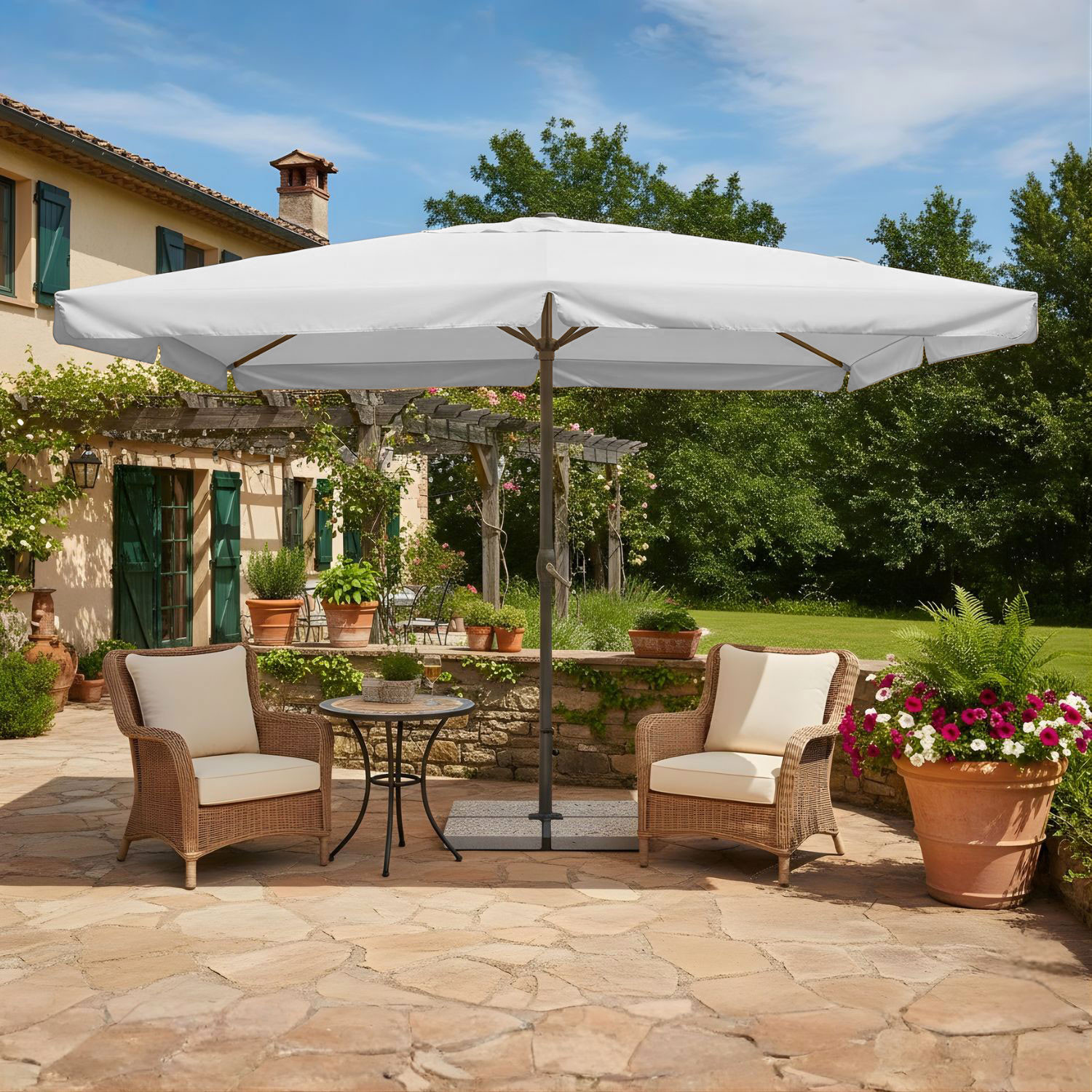 OMBRELLONE ALGHERO PALO MT4X4 ANTRACITE/GRIGIO