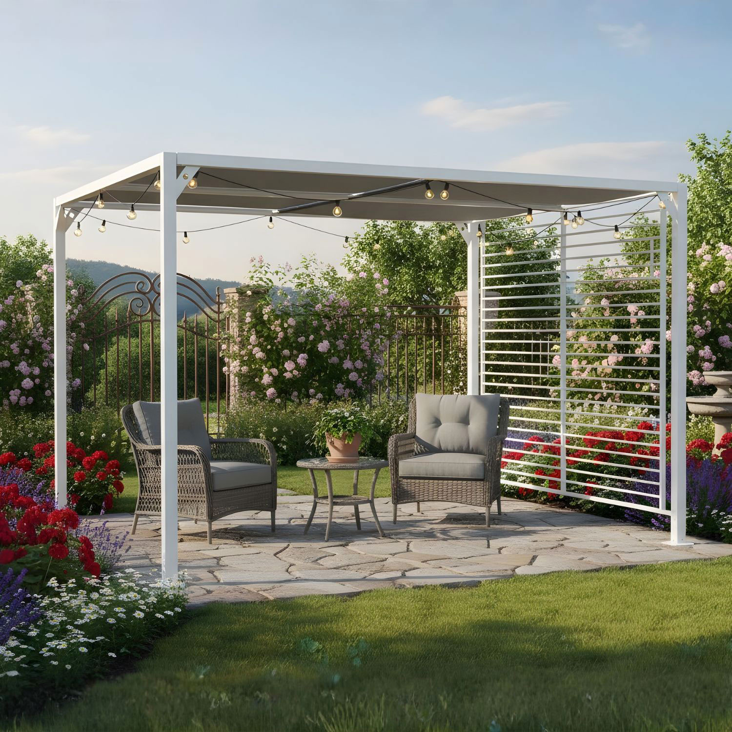 GAZEBO NOAH 3X3.6 ALLUMINIO BIANCO