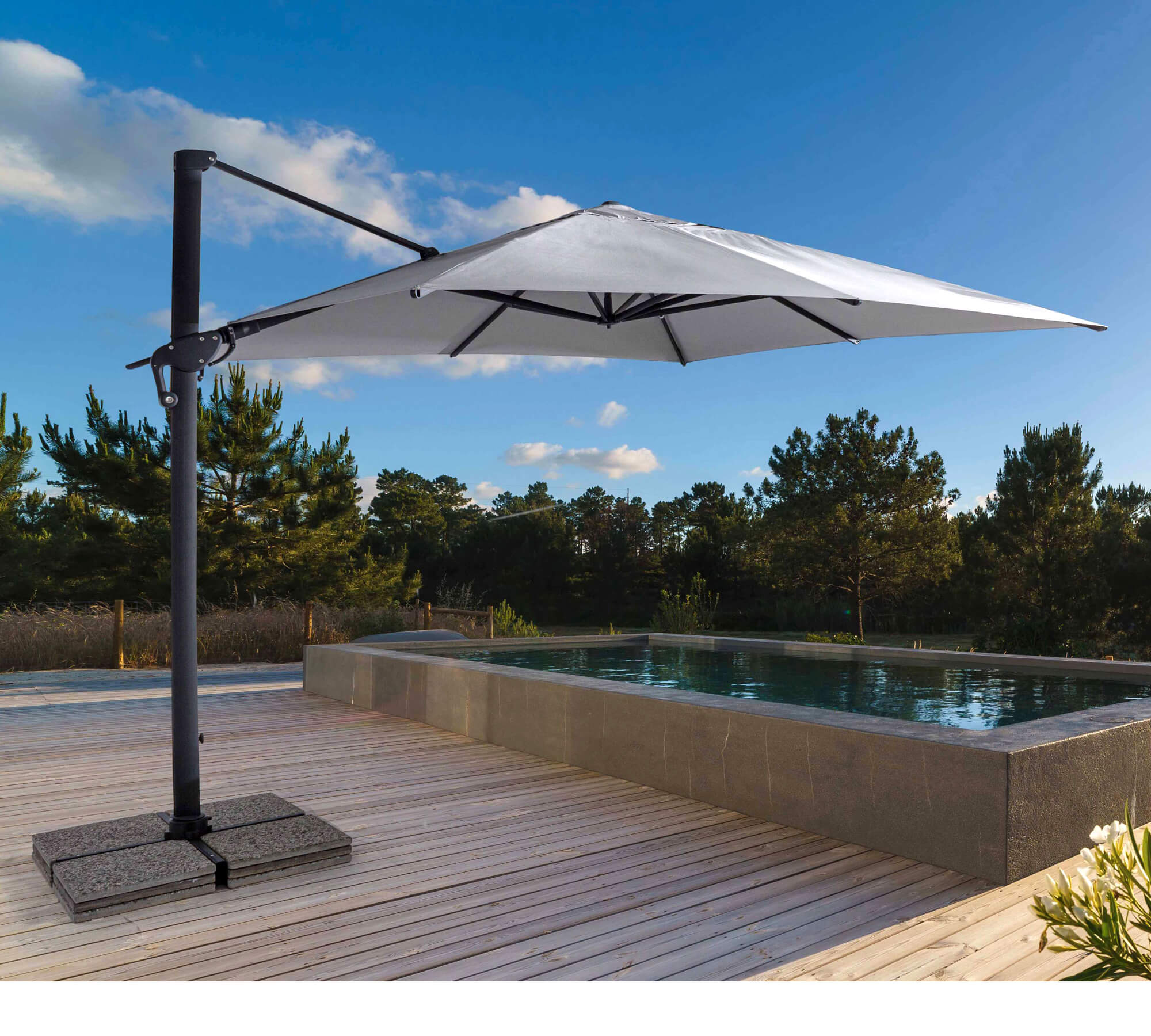 OMBRELLONE BRACCIO INES 2X3 ANTRACITE/GRIGIO