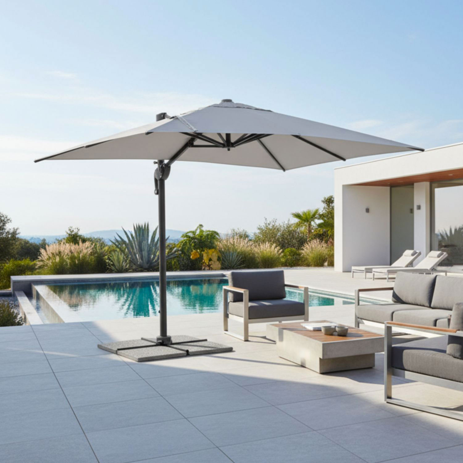 OMBRELLONE BRACCIO INES 2X3 ANTRACITE/GRIGIO