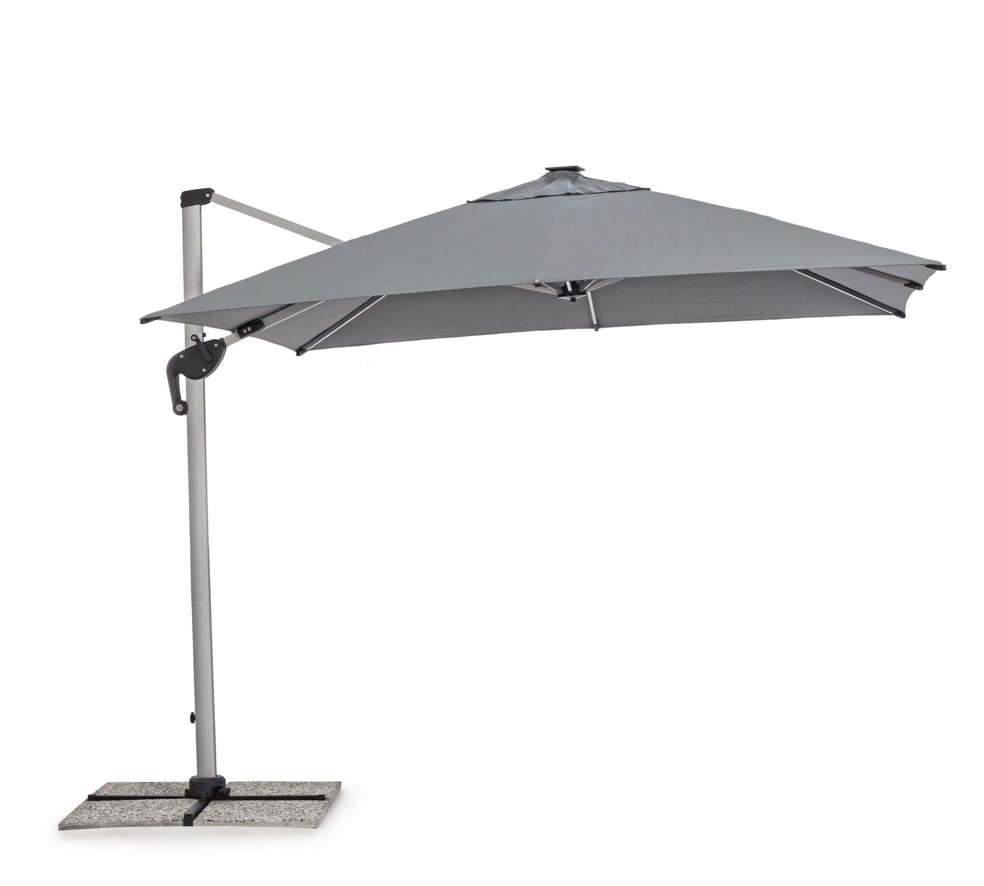 OMBRELLONE BRACCIO INES 3X3 C/LED ANODIZ/GRIGIO