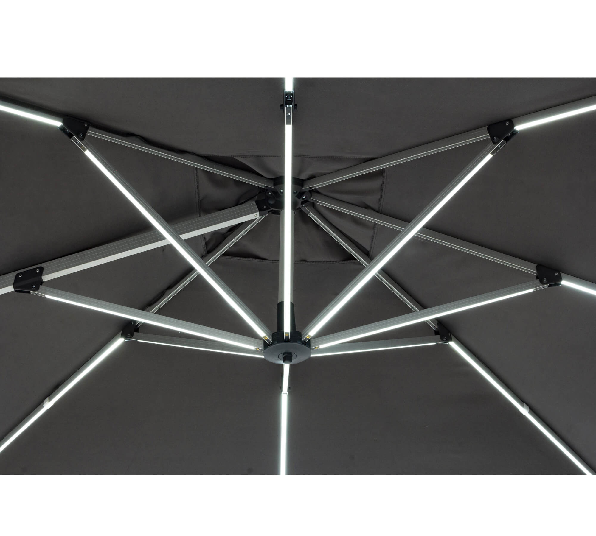 OMBRELLONE BRACCIO INES 3X3 C/LED ANODIZ/GRIGIO