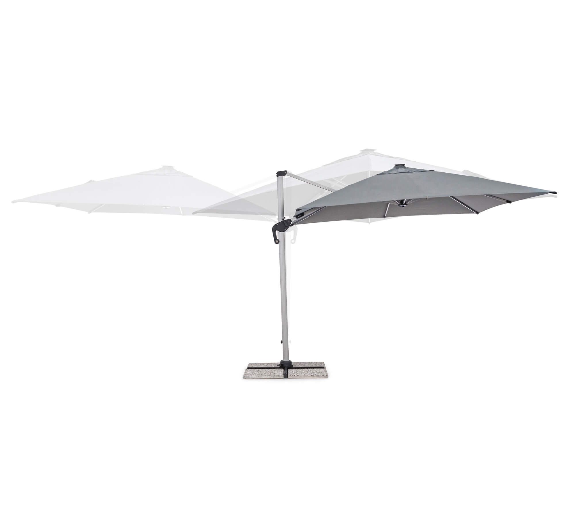 OMBRELLONE BRACCIO INES 3X3 C/LED ANODIZ/GRIGIO