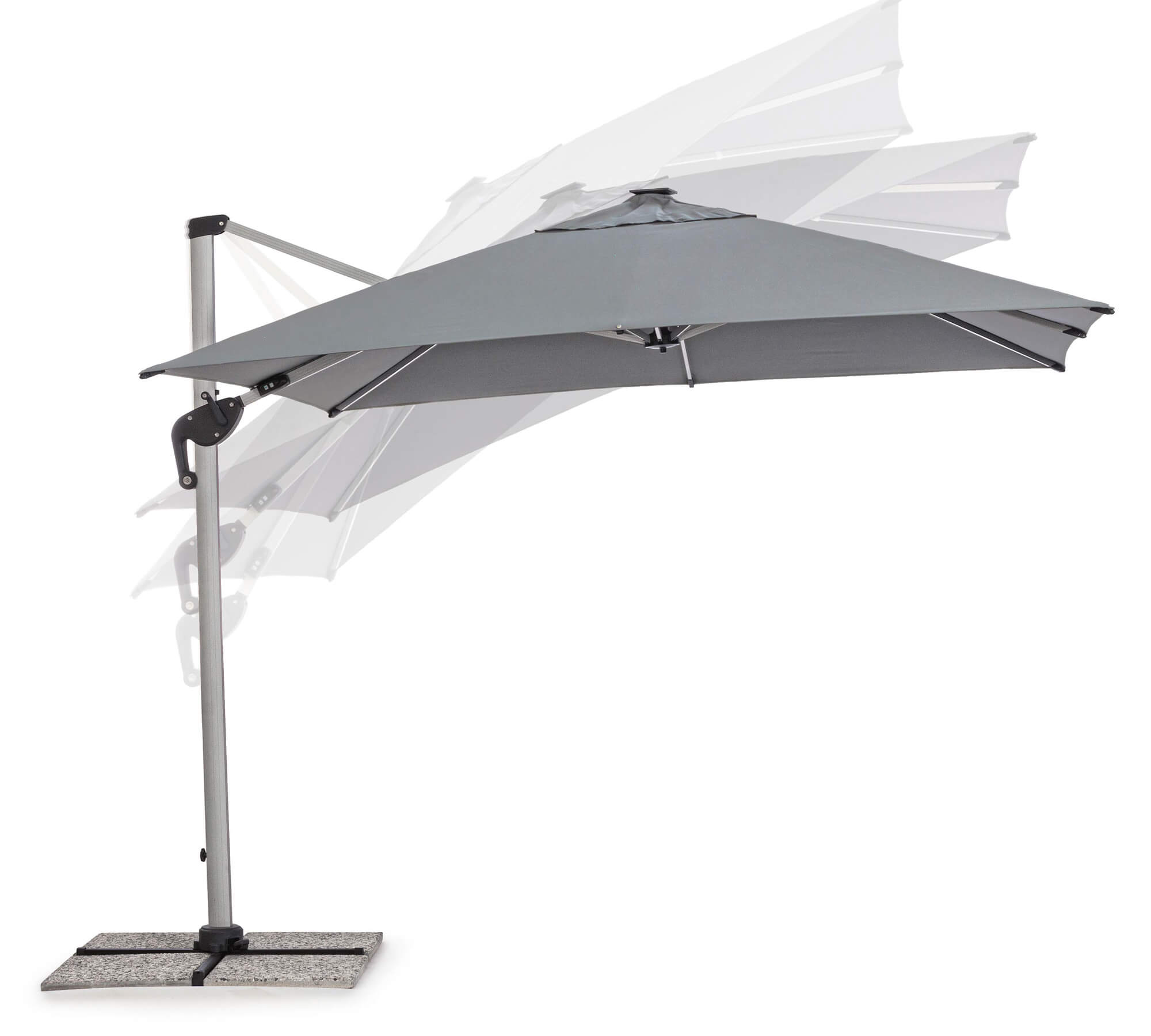 OMBRELLONE BRACCIO INES 3X3 C/LED ANODIZ/GRIGIO