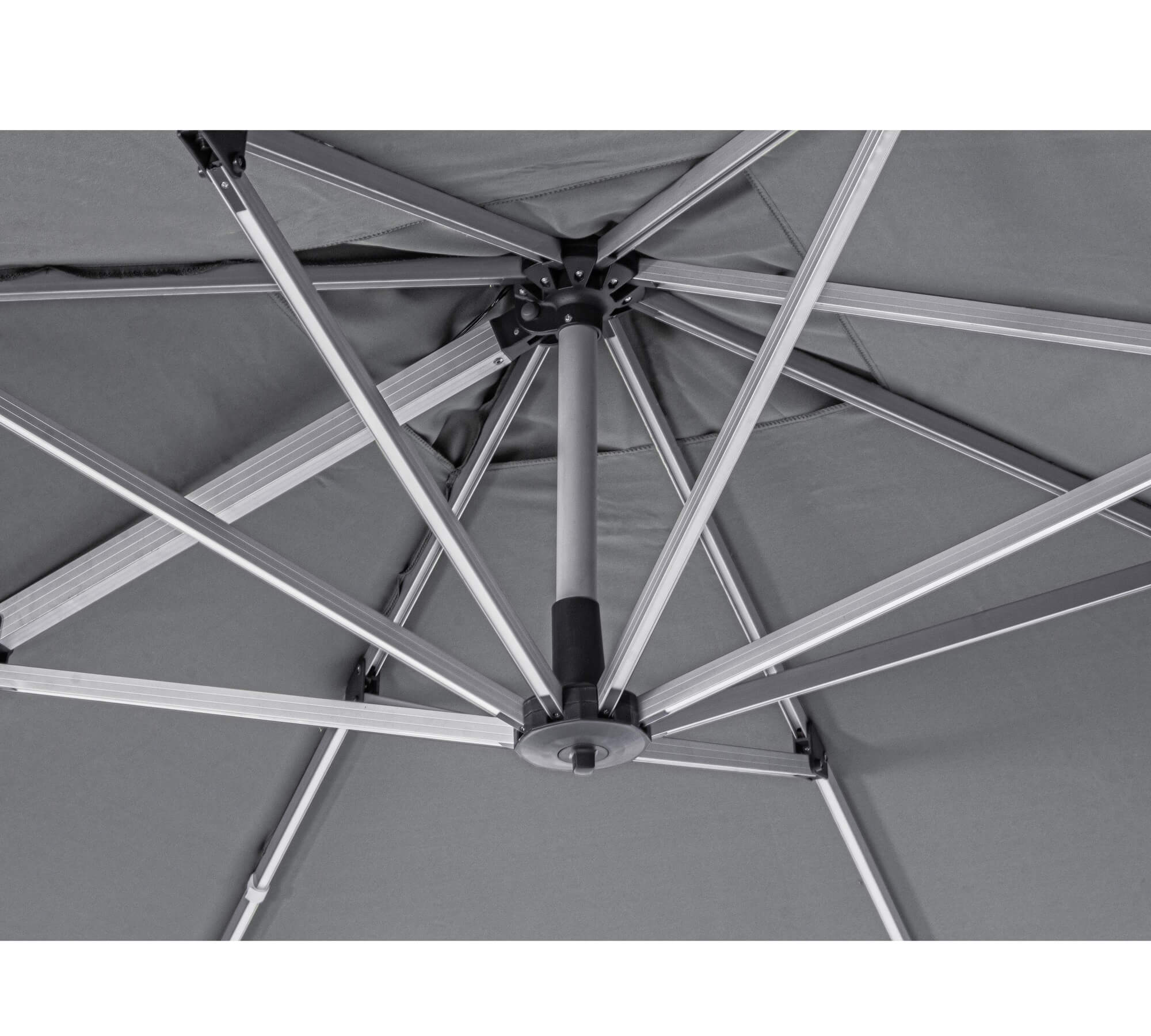 OMBRELLONE BRACCIO INES 3X3 C/LED ANODIZ/GRIGIO