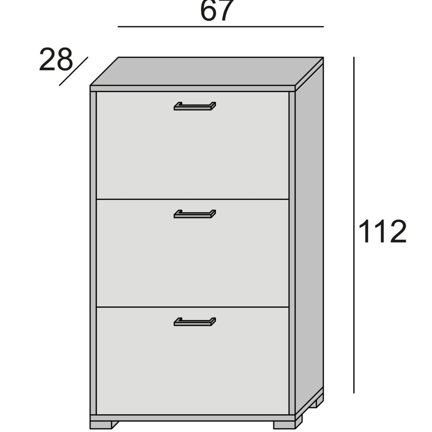 SCARPIERA CM.67X28X112H BIANCA/CEMENTO