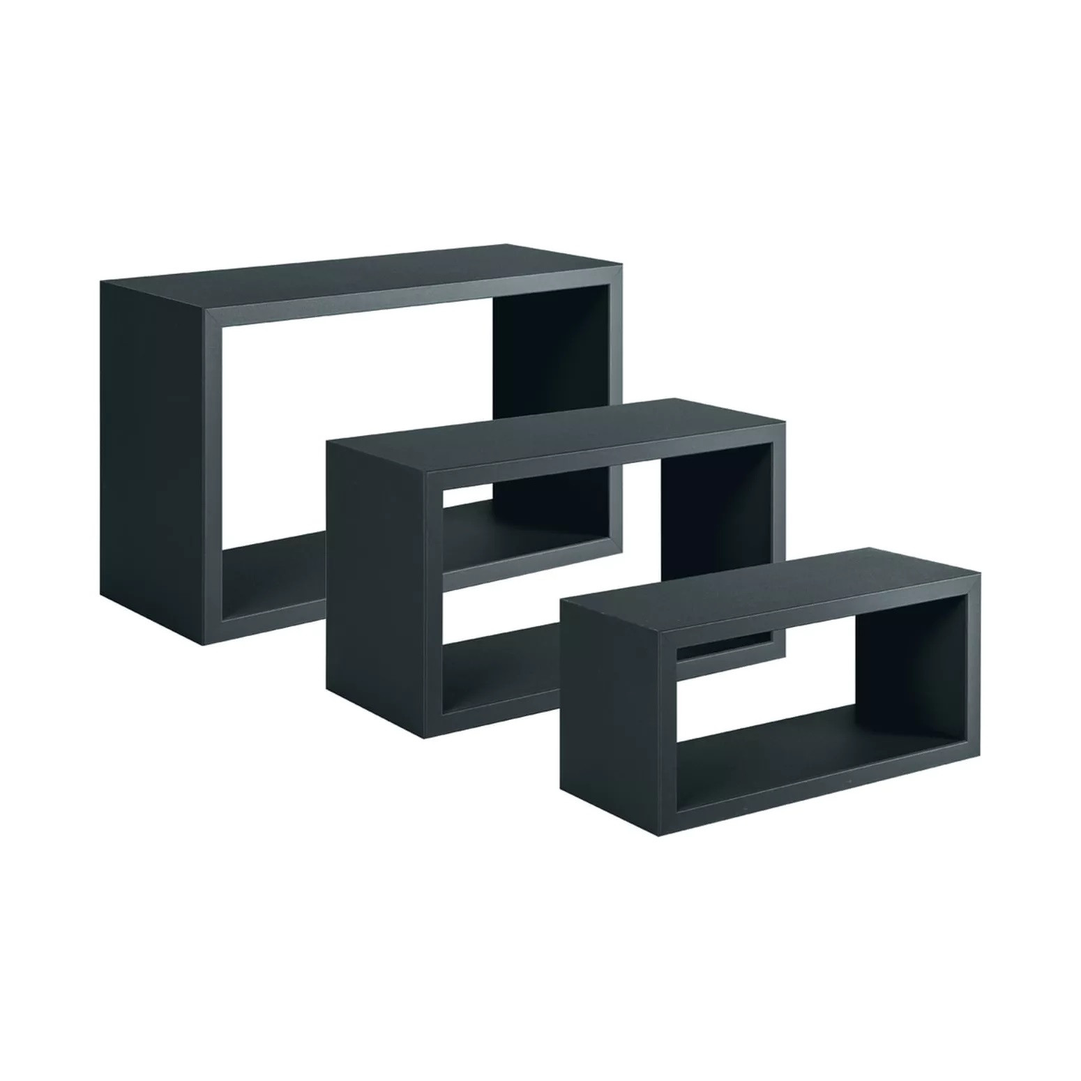 SET 3 CUBI ARREDO TRITTICO NERO