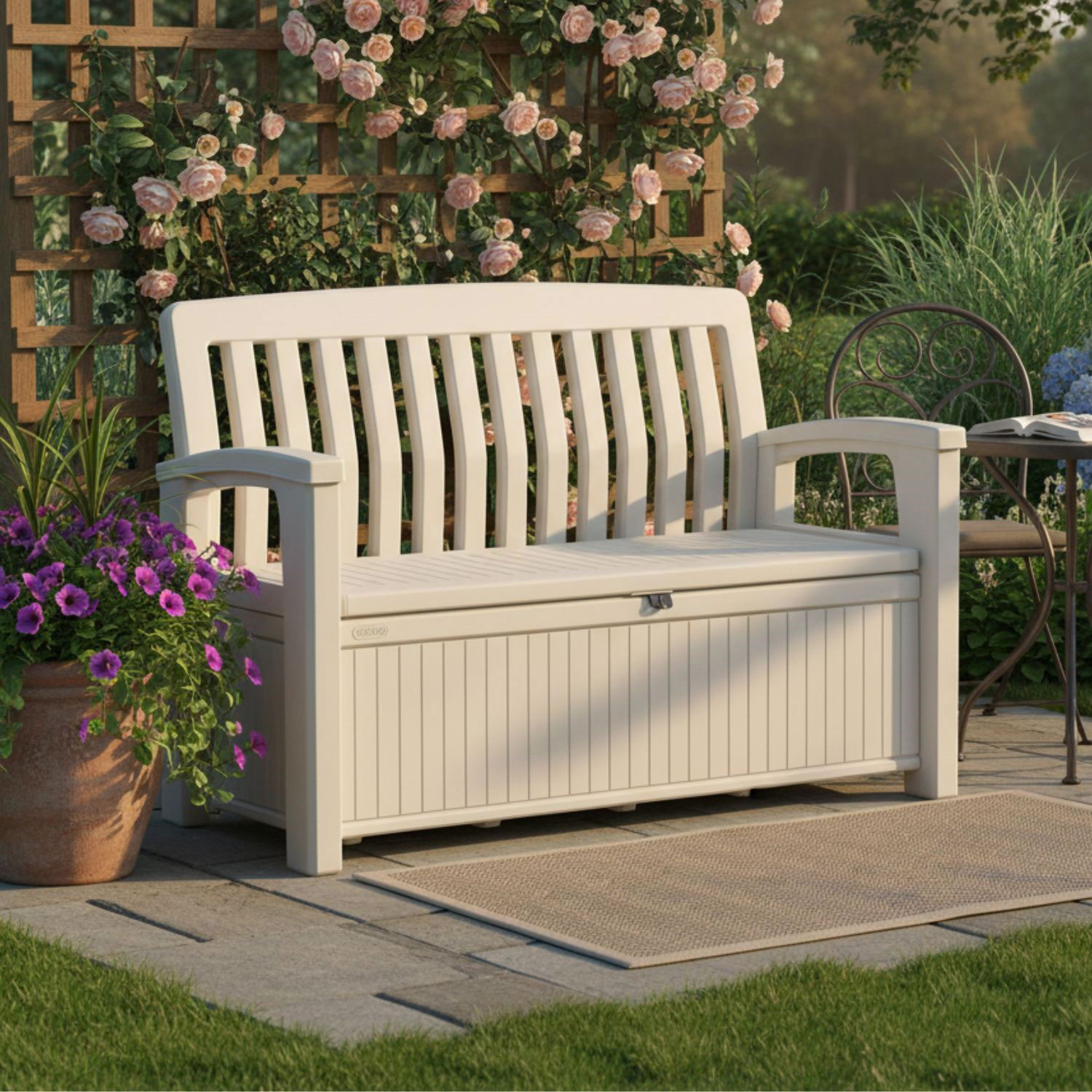 CASSAPANCA EFFETTO LEGNO CM.132X63 BIANCA