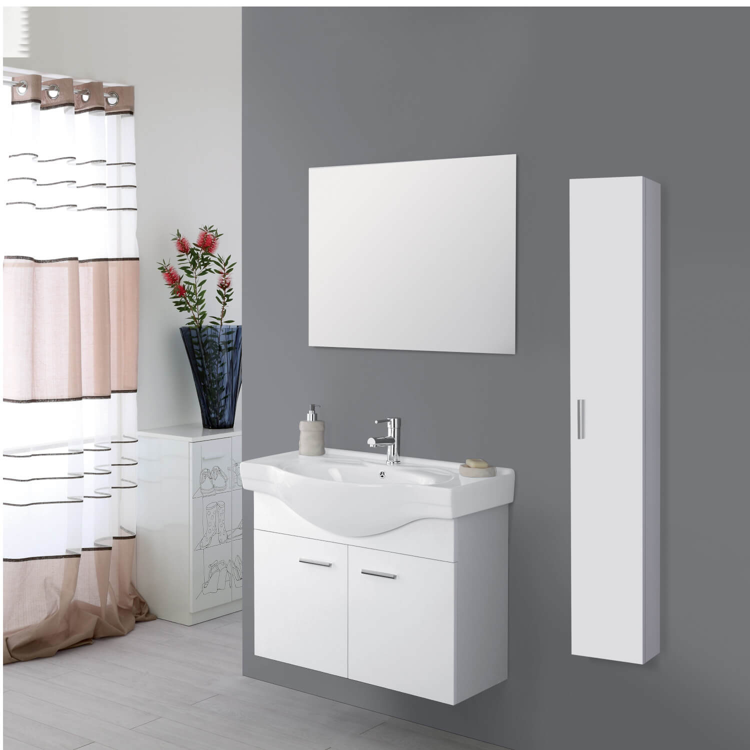 MOBILE BAGNO CM.80 2A SOSP. BIANCO