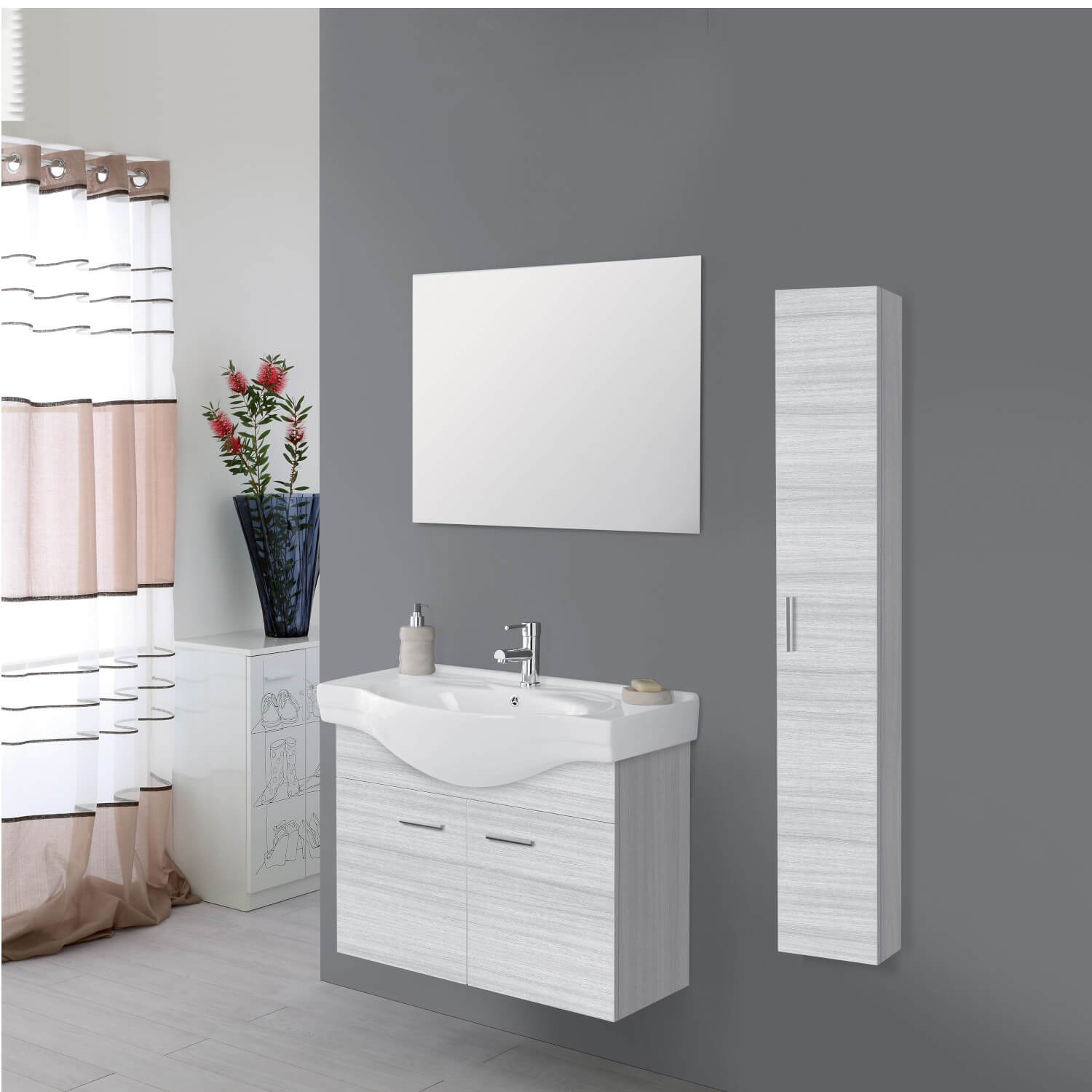 MOBILE BAGNO CM.80 2A SOSP.GRIGIO