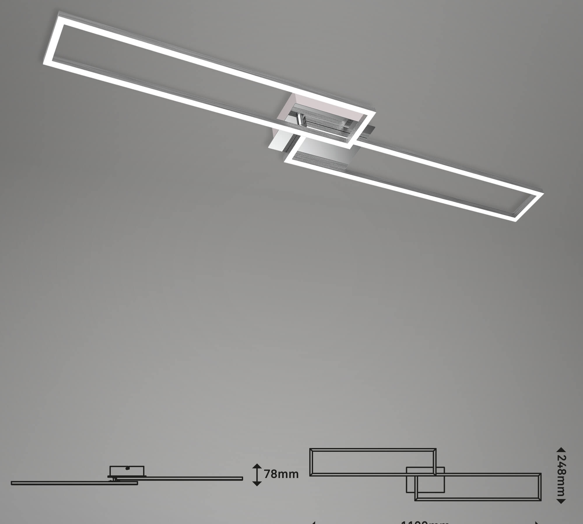 PLAFONIERA APPLIQUE CM.110X25 40W 2700K DIMMER.