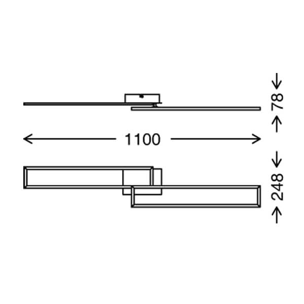 PLAFONIERA APPLIQUE CM.110X25 40W 2700K DIMMER.