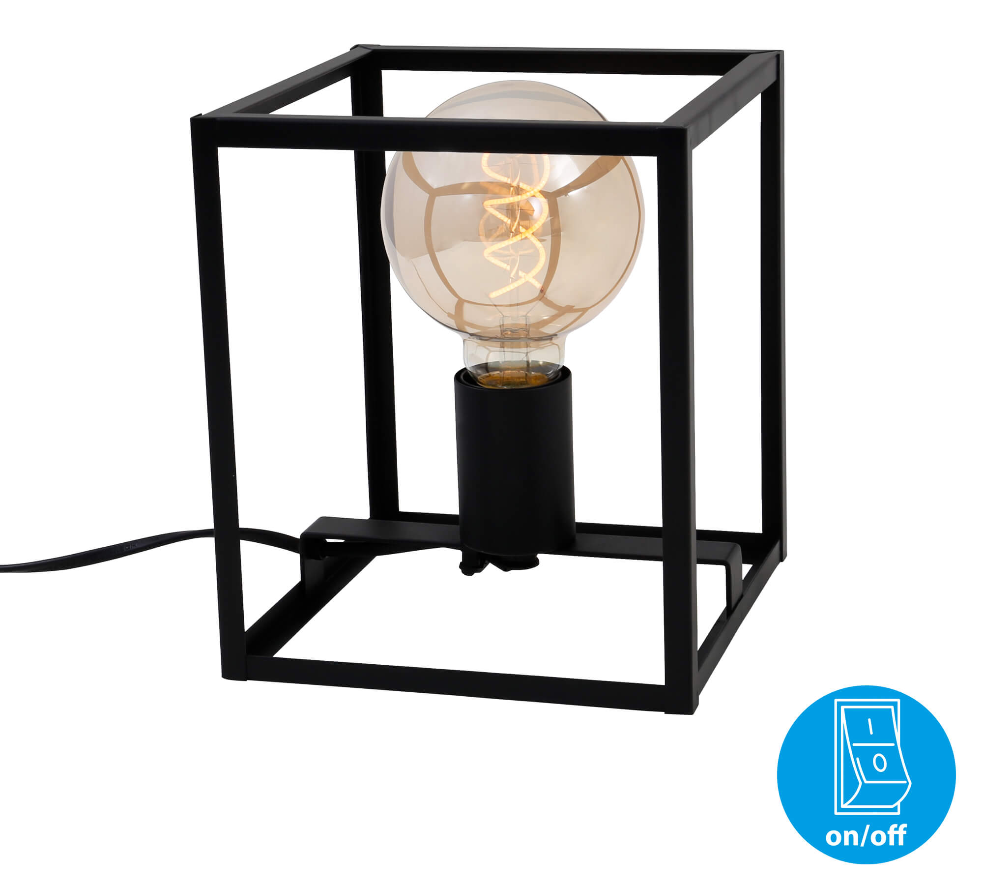 *BOX LAMPADA 18X17.5CM 1XE27 ACCIAIO NERO