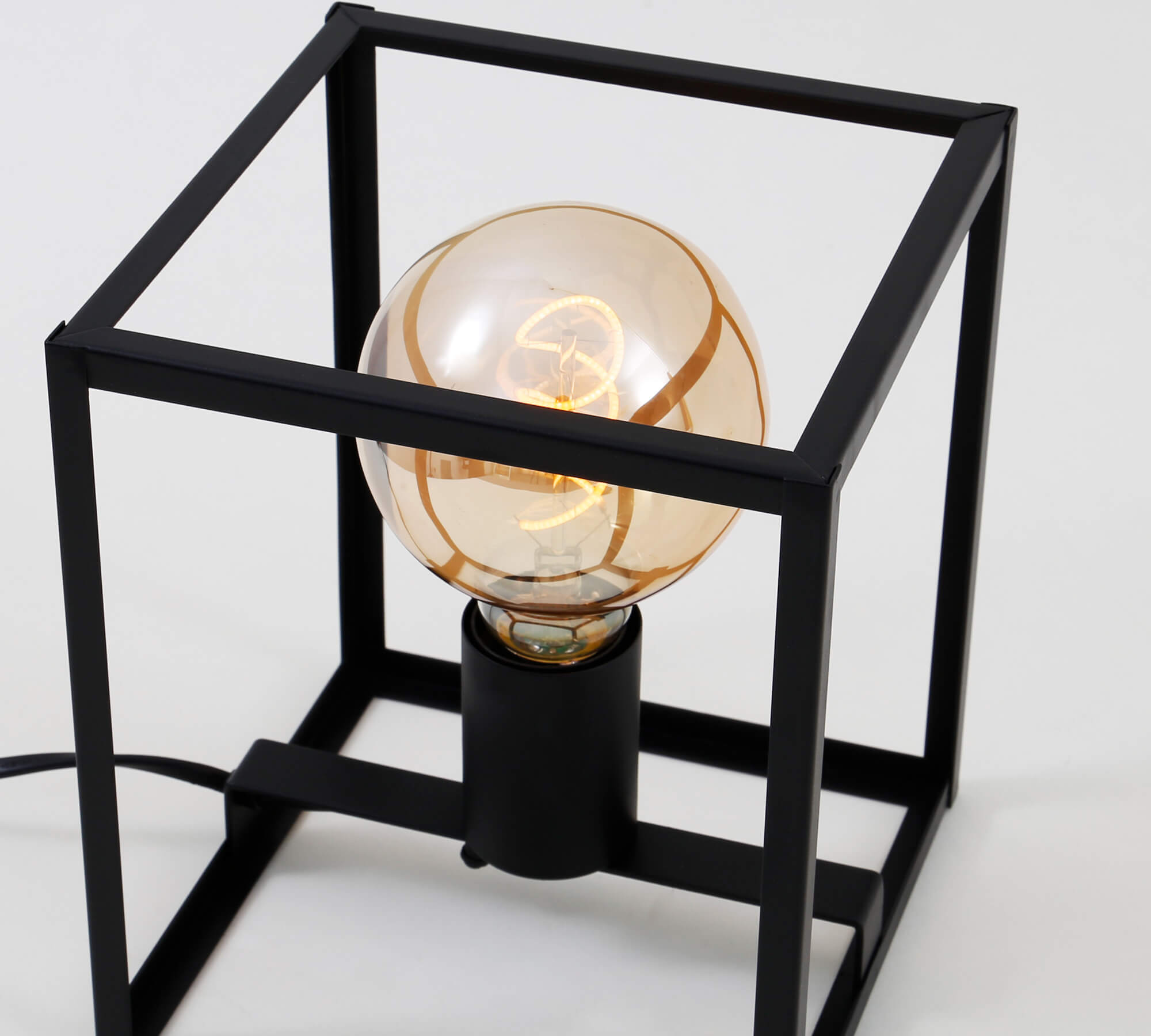 *BOX LAMPADA 18X17.5CM 1XE27 ACCIAIO NERO