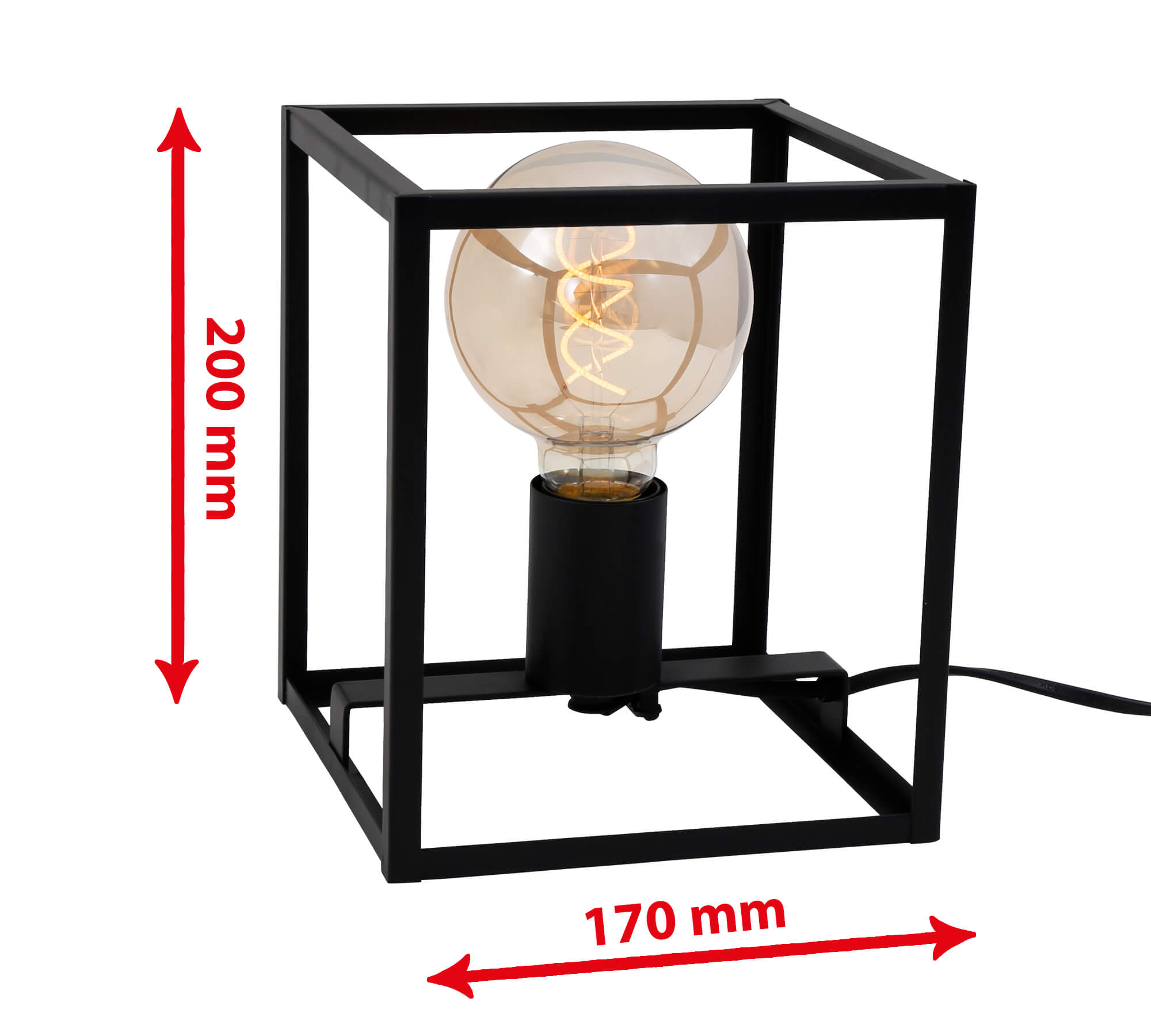 *BOX LAMPADA 18X17.5CM 1XE27 ACCIAIO NERO