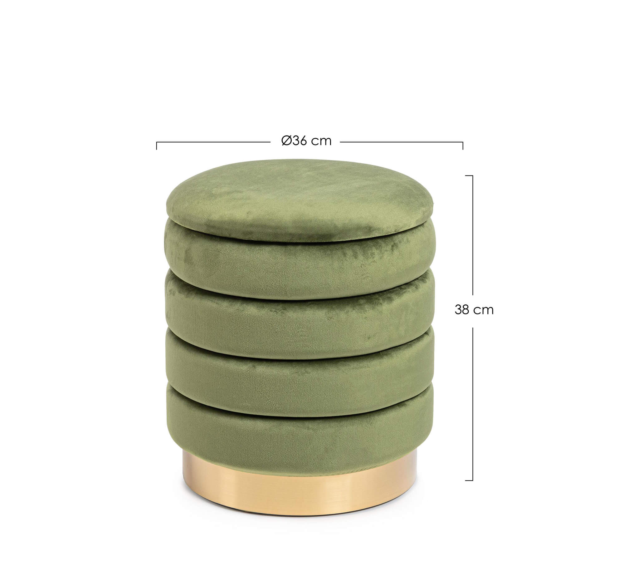 POUF CONTENITORE DARINA D.36 VERDE OLIVA