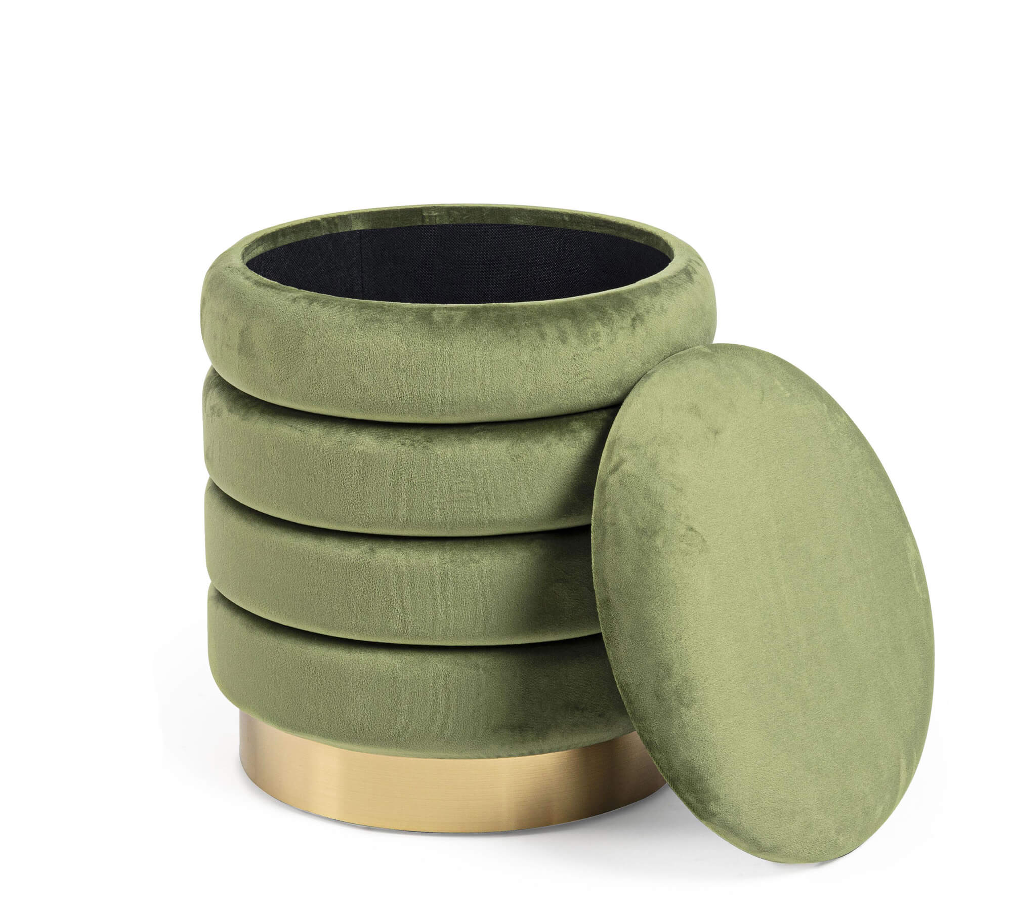 POUF CONTENITORE DARINA D.36 VERDE OLIVA