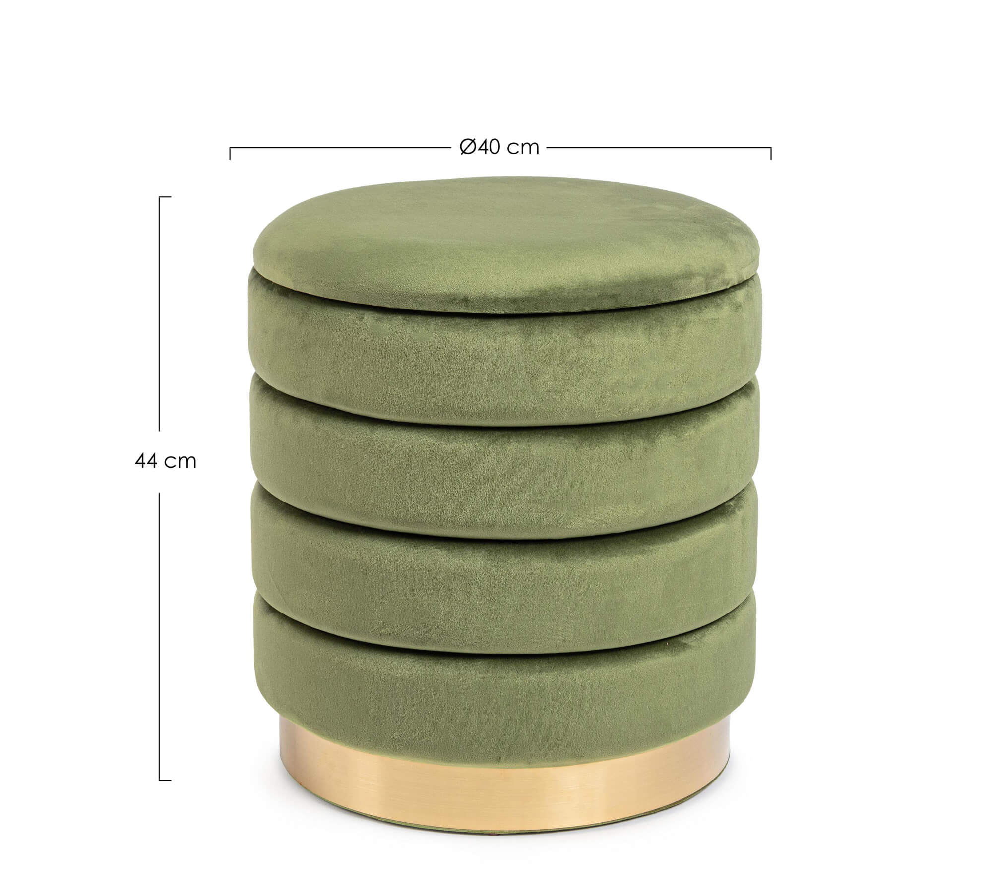 POUF CONTENITORE DARINA D.40 VERDE OLIVA