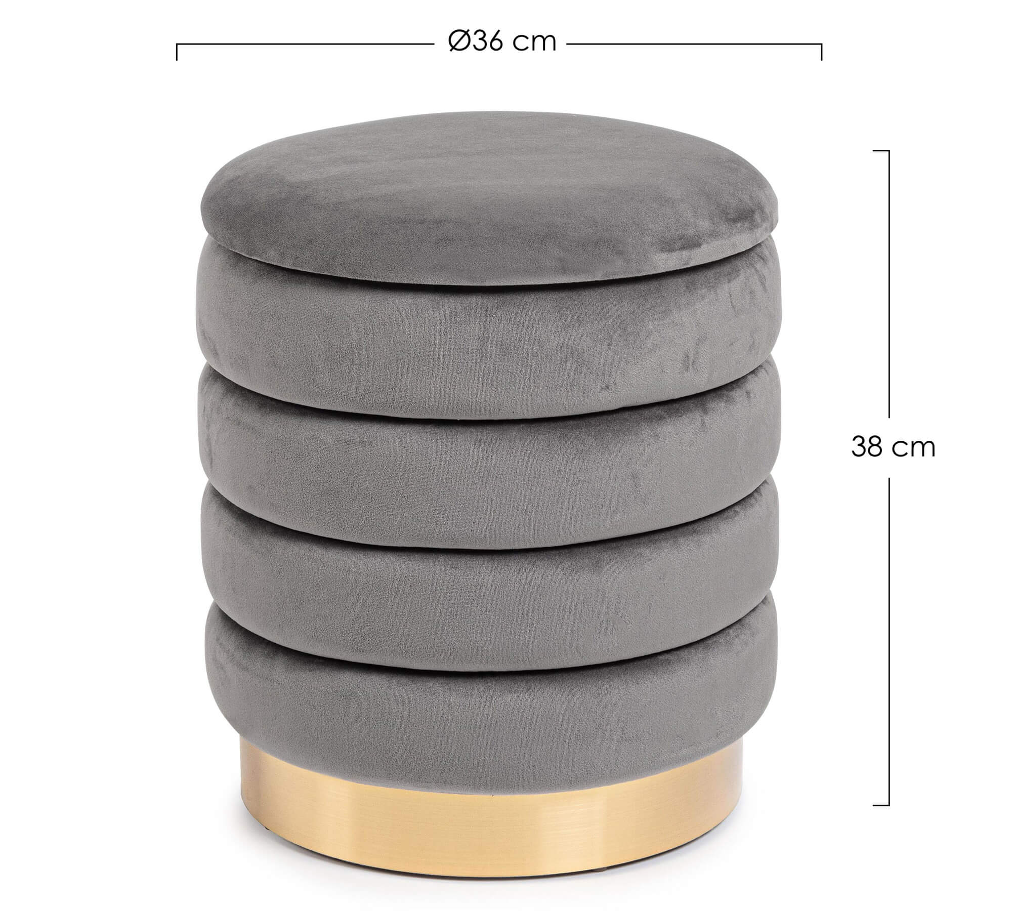 POUF CONTENITORE DARINA D.36 GRIGIO