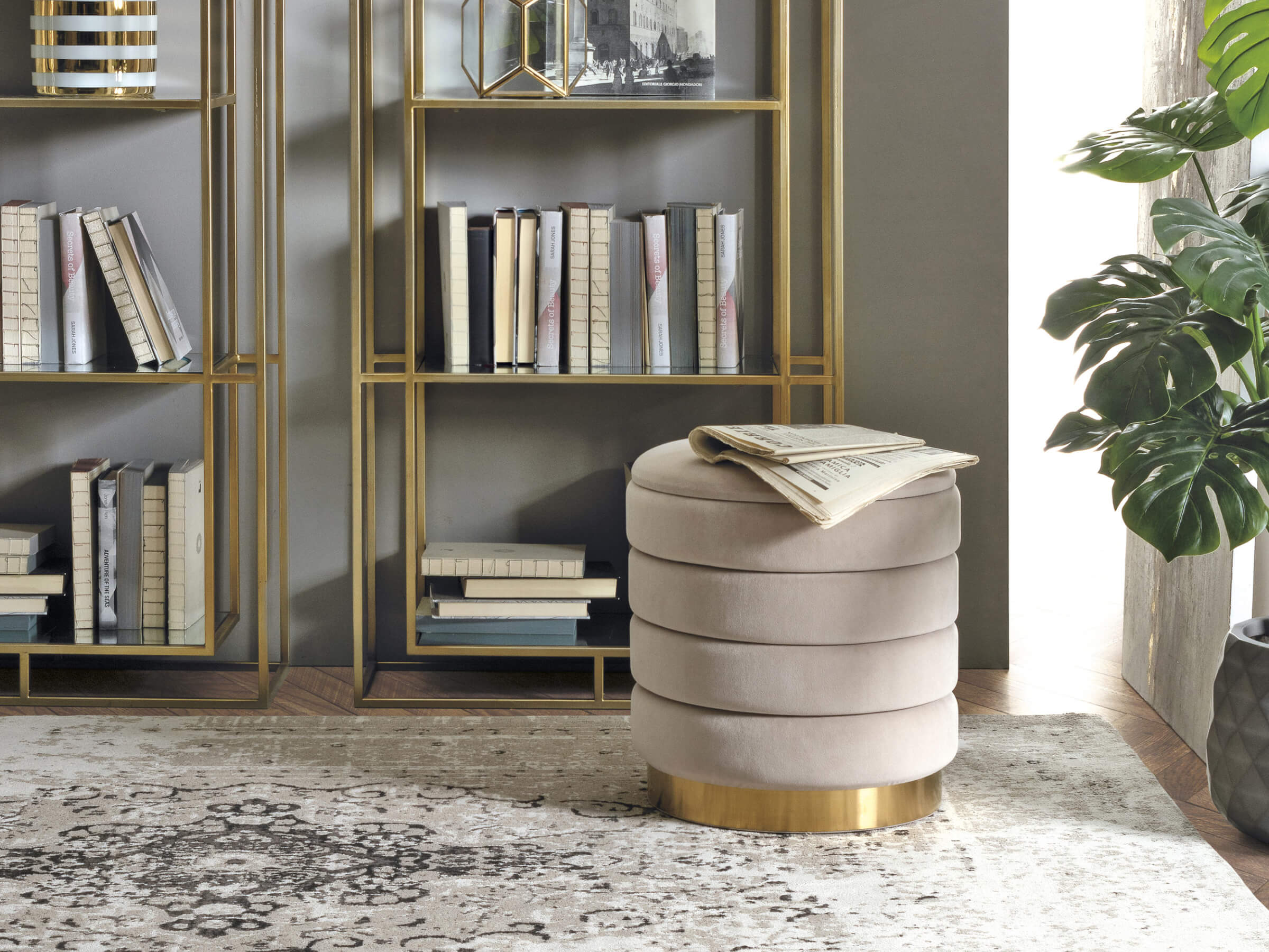 POUF CONTENITORE DARINA D.36 BEIGE