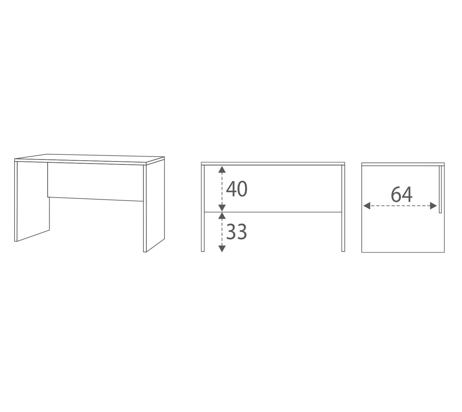 SCRIVANIA CM.120X69 OSSIDO BIANCO