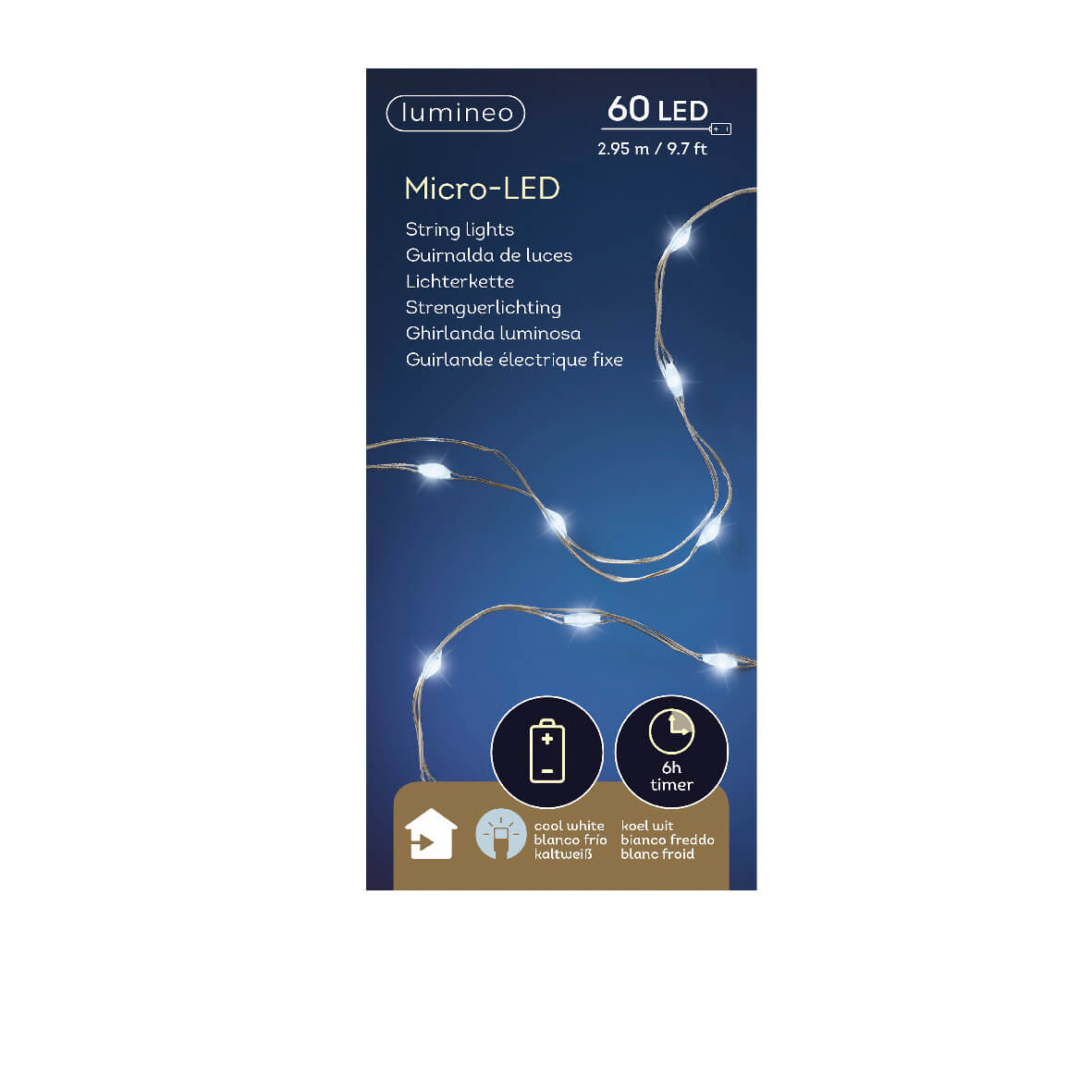 STRINGA MICRO LED CM.295 60 LUCI CALDA